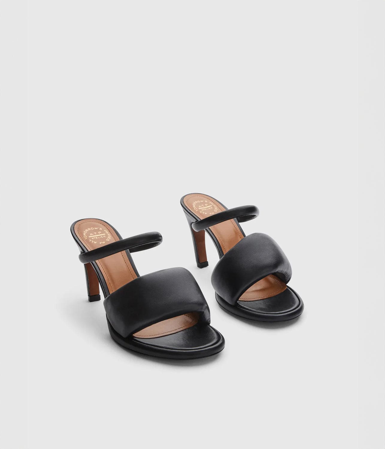 AGNONE HEELED SANDAL- BLACK NAPPA | ATP ATELIER |  ATP ATELIER AGNONE HEELED SANDAL- BLACK NAPPA