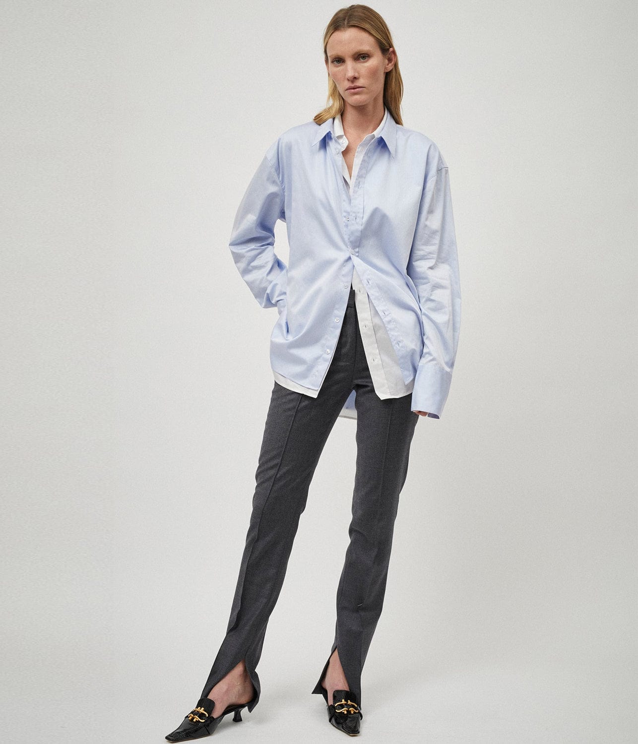 ANKLE SPLIT TROUSER- DARK GREY | BEARE PARK | BEARE PARK ANKLE SPLIT TROUSER- DARK GREY