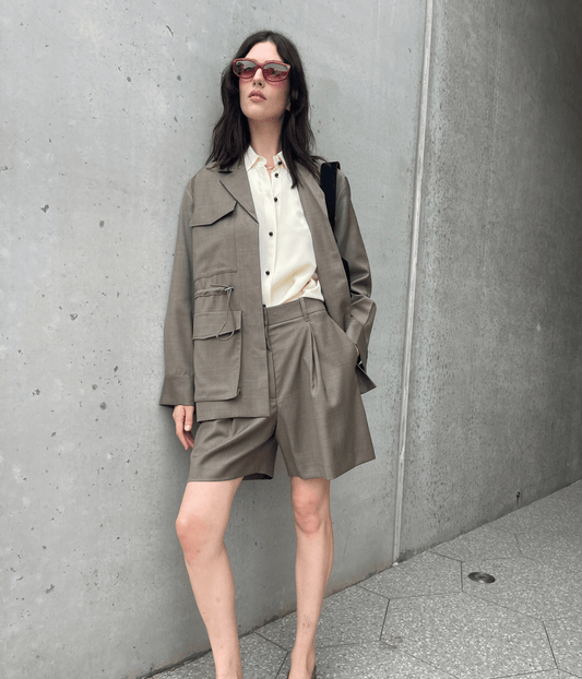 ASTOR SHORT - FLAX MELANGE | A.EMERY | A.EMERY THE ASTOR SHORT - FLAX MELANGE