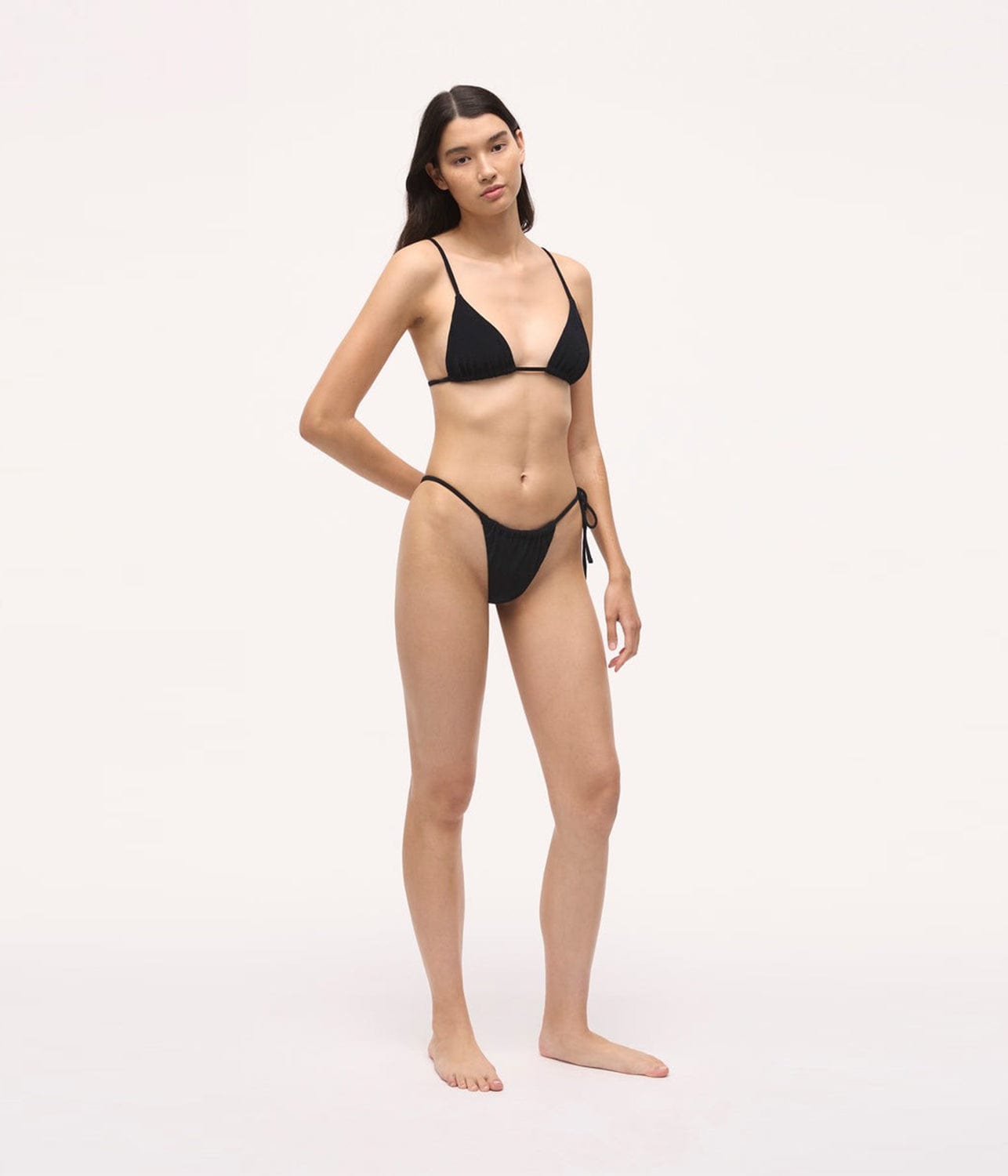 AVA STRING BIKINI BOTTOM- BLACK | BAYTHE |  BAYTHE AVA STRING BIKINI BOTTOM- BLACK