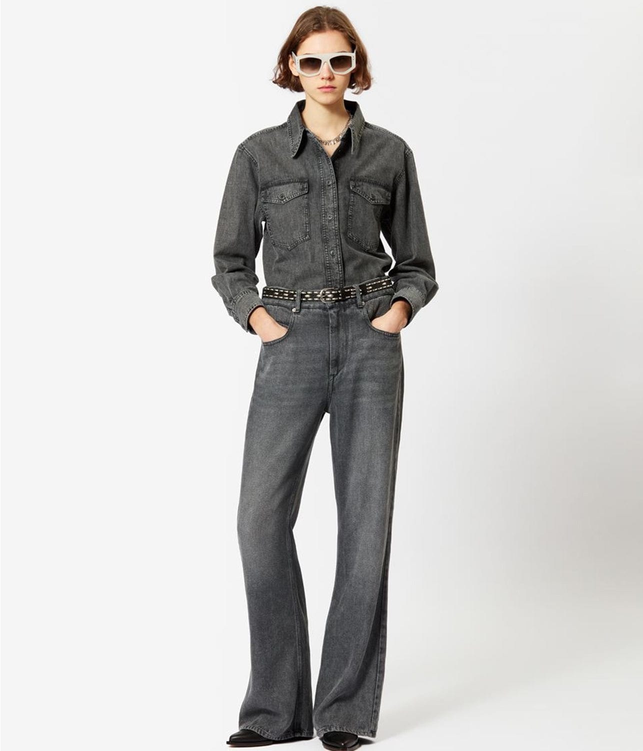BELVIRA FLARED JEANS- GREY | ISABEL MARANT | ISABEL MARANT BELVIRA FLARED JEANS- GREY