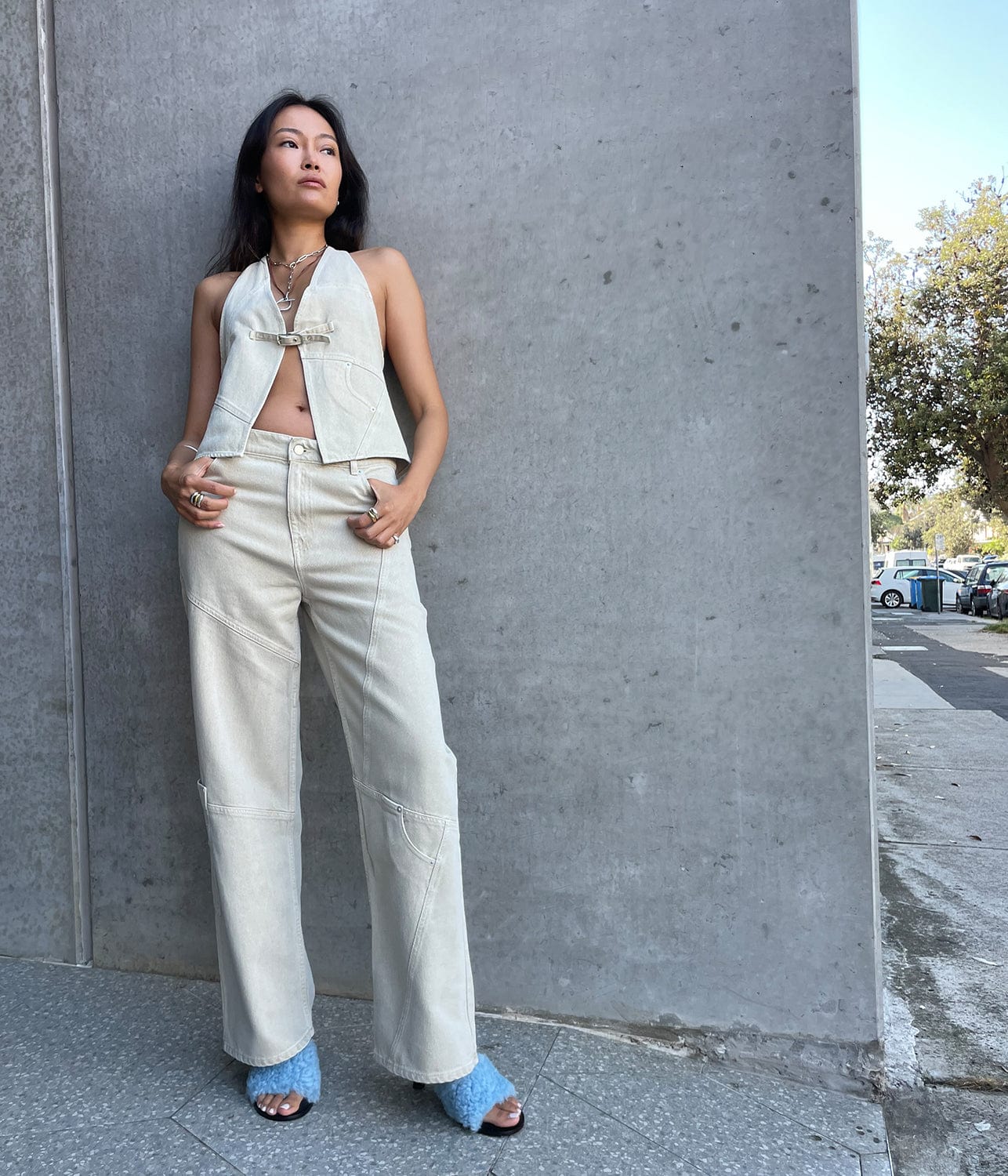 BEVERLY TROUSERS- ECRU | GIMAGUAS |  GIMAGUAS BEVERLY TROUSERS- ECRU