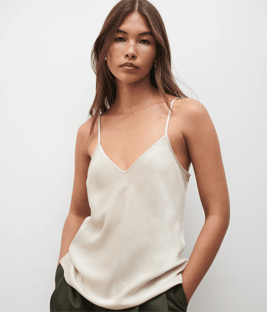 BIAS CUT CAMI HAZELNUT | SILK LAUNDRY SILK LAUNDRY BIAS CUT CAMI HAZELNUT