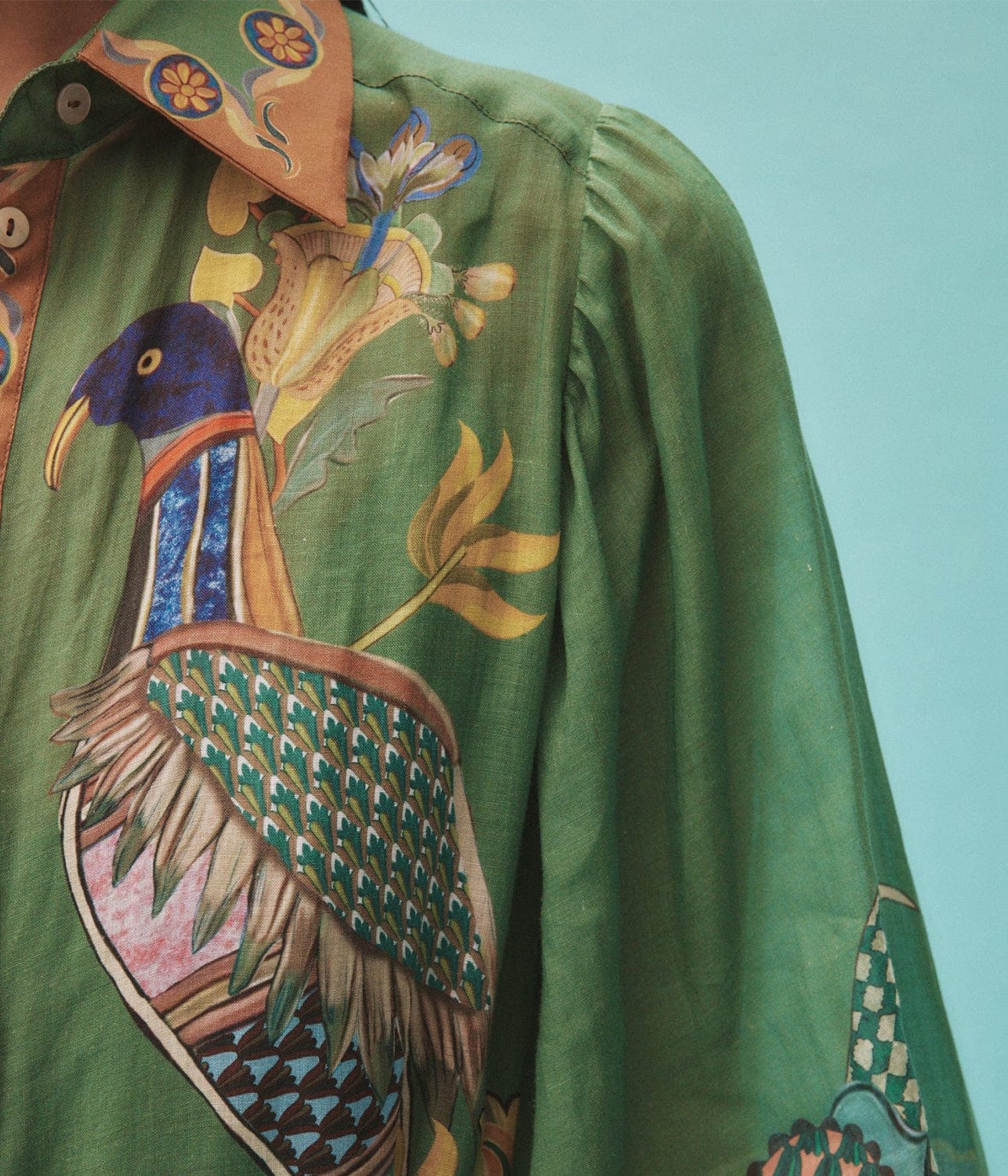 BIRDIE SHIRTDRESS- GREEN | ALEMAIS | ALEMAIS BIRDIE SHIRTDRESS- GREEN