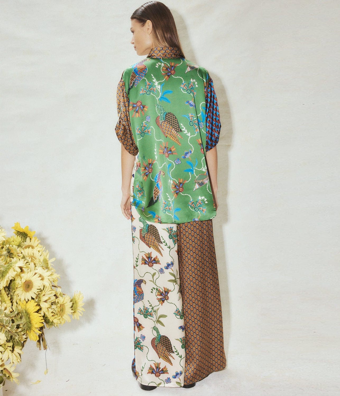 BIRDIE SPLICED PANT- MULTI | ALEMAIS | ALEMAIS BIRDIE SPLICED PANT- MULTI