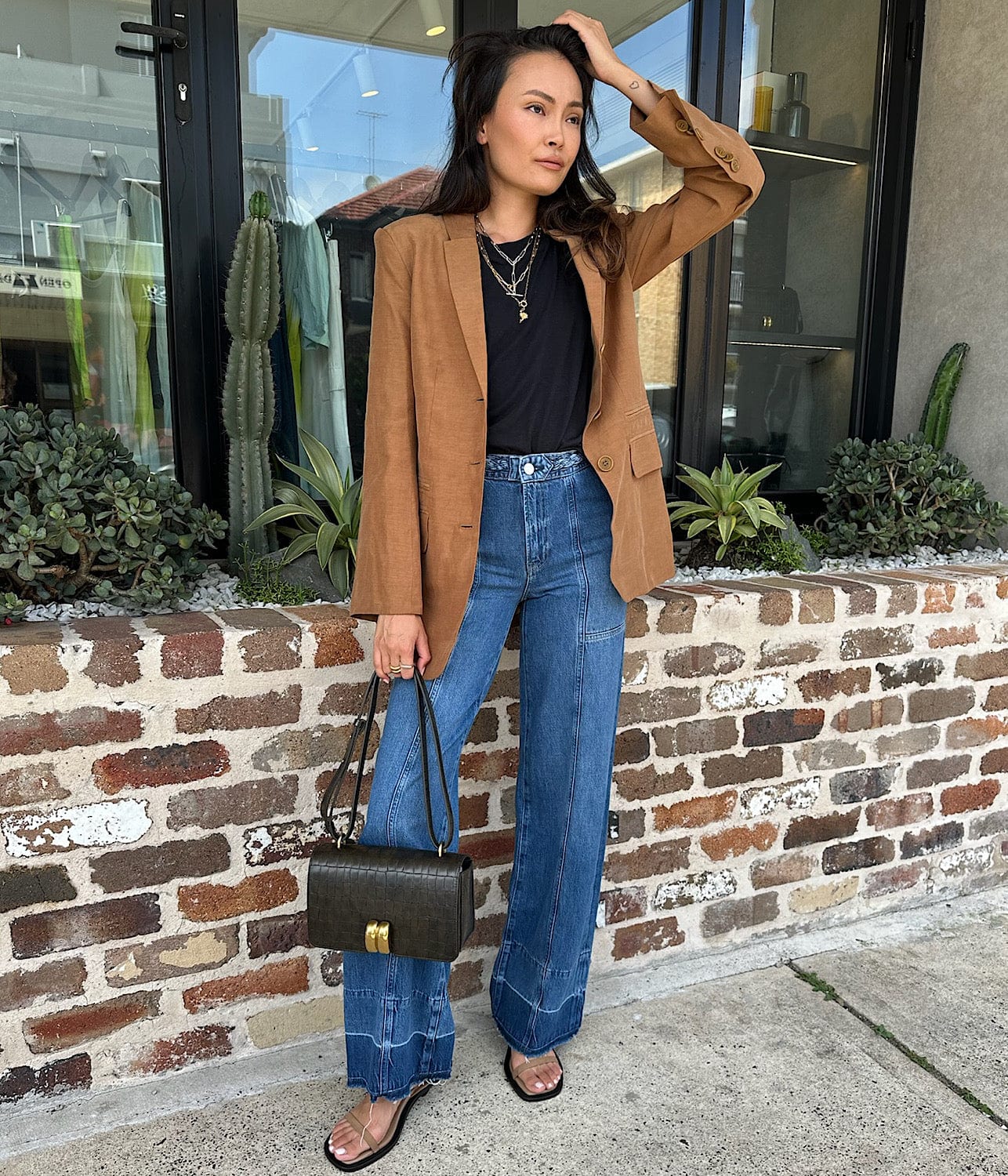 BRADIED WAISTBAND WIDE LEG JEANS- DEWDROP | FRAME |  FRAME BRAIDED WAISTBAND WIDE LEG JEANS- DEWDROP