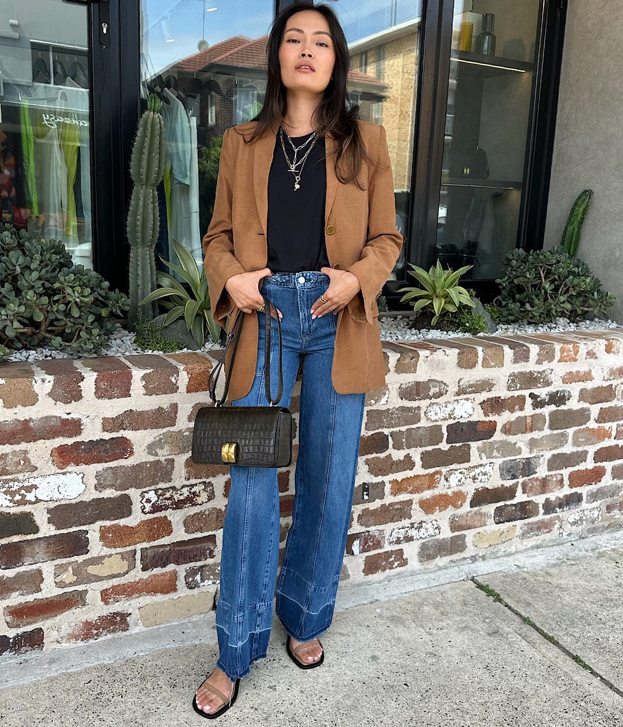 BRADIED WAISTBAND WIDE LEG JEANS- DEWDROP | FRAME |  FRAME BRAIDED WAISTBAND WIDE LEG JEANS- DEWDROP