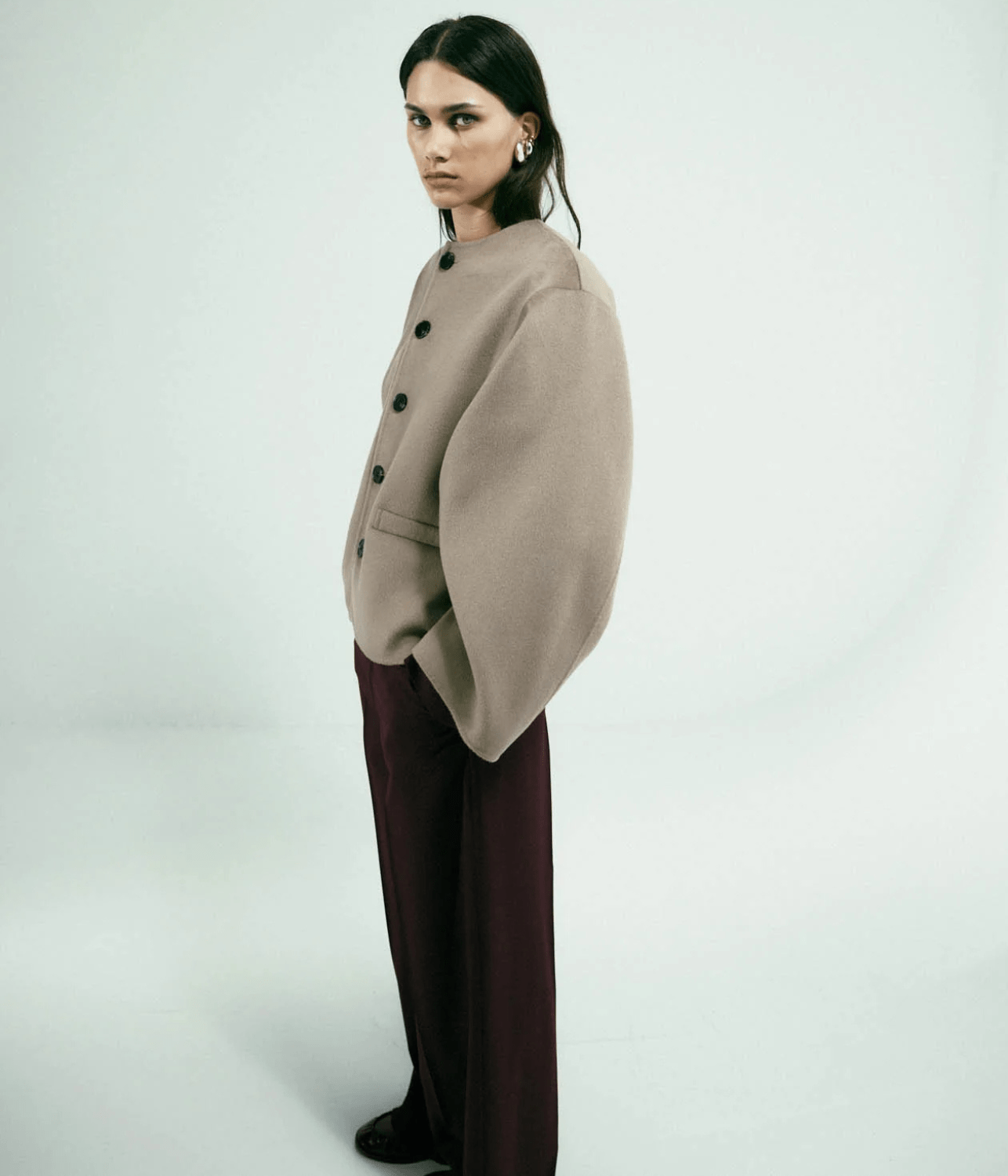 CAIUS TROUSER PLUM HARRIS TAPPER CAIUS TROUSER PLUM