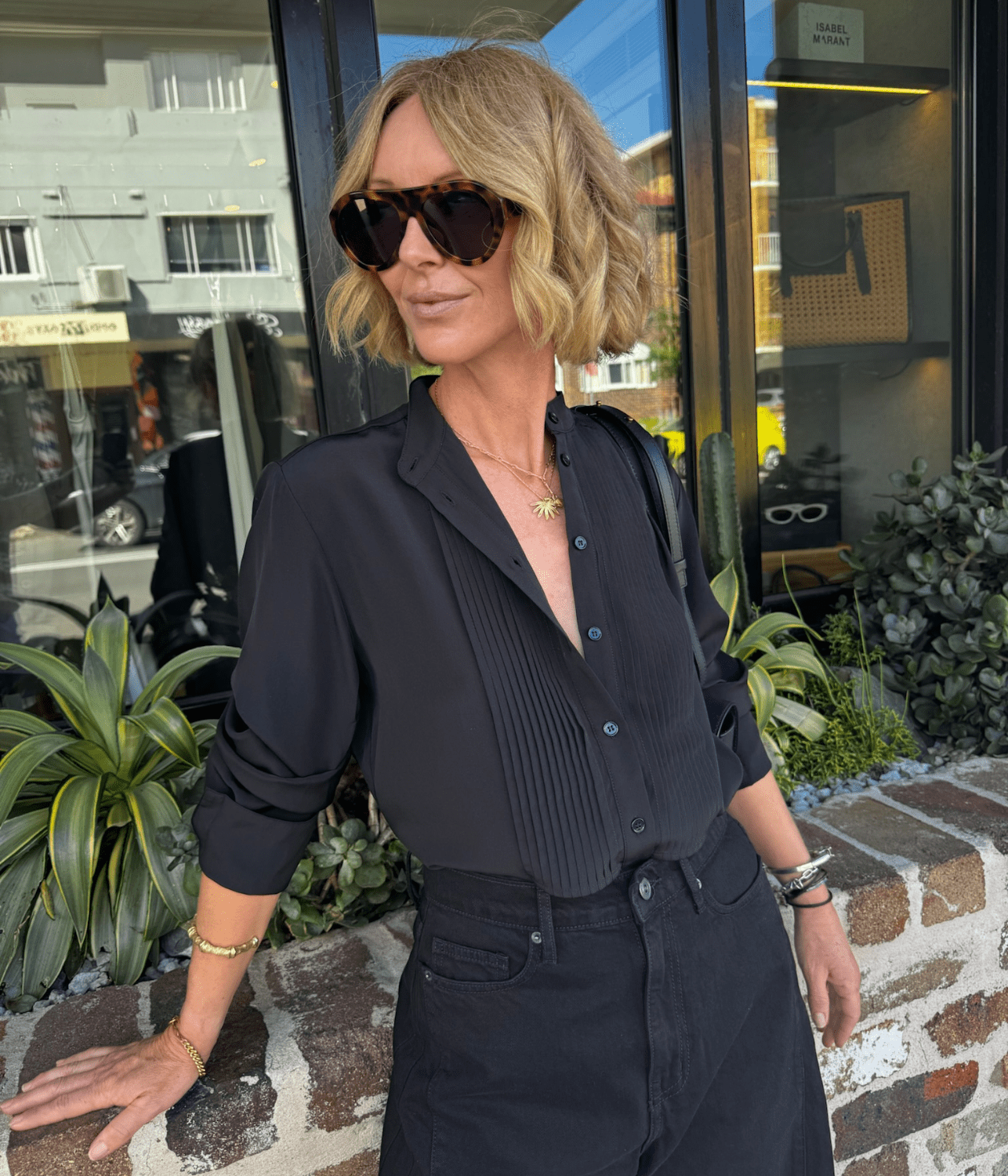 CAMILLE SILK CREPE TUXEDO BLOUSE | COURTNEY ZHENG COURTNEY ZHENG CAMILLE SILK CREPE TUXEDO BLOUSE | BLACK