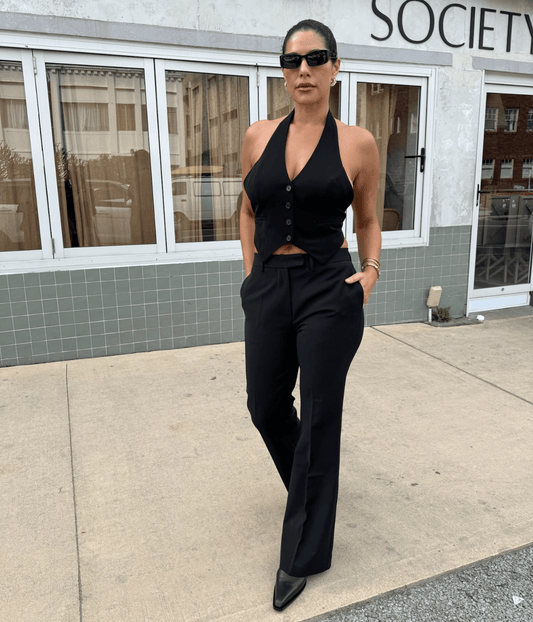 CELINA SCUBA WOOL TAILORED PANTS | COURTNEY ZHENG COURTNEY ZHENG CELINA SCUBA WOOL TAILORED PANTS