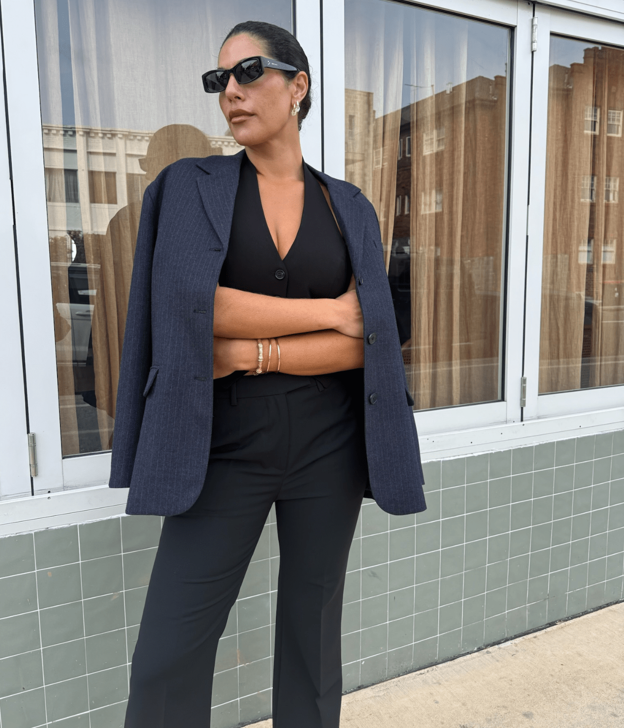 CELINA SCUBA WOOL TAILORED PANTS | COURTNEY ZHENG COURTNEY ZHENG CELINA SCUBA WOOL TAILORED PANTS