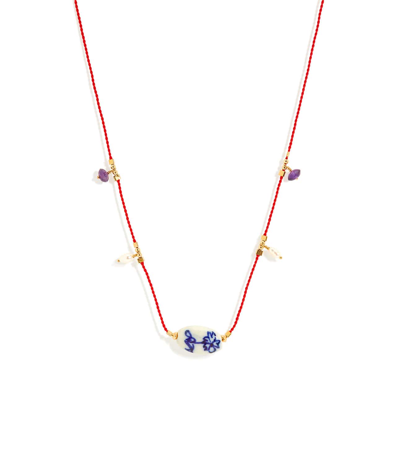 CERAMIC AMULETO NECKLACE- GOLD | PETITE GRAND | PETITE GRAND CERAMIC AMULETO NECKLACE- GOLD