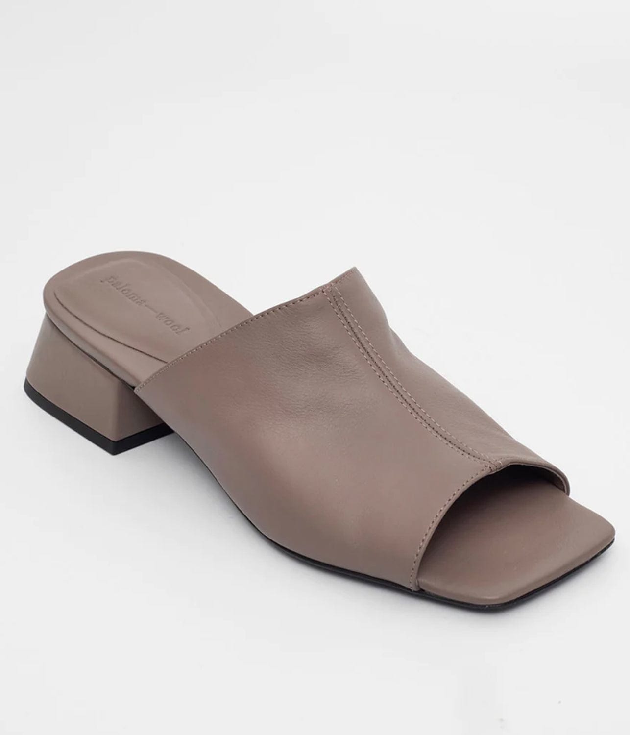 CONSTANZA SLIDES- DARK TAUPE | PALOMA WOOL | PALOMA WOOL CONSTANZA SLIDES- DARK TAUPE
