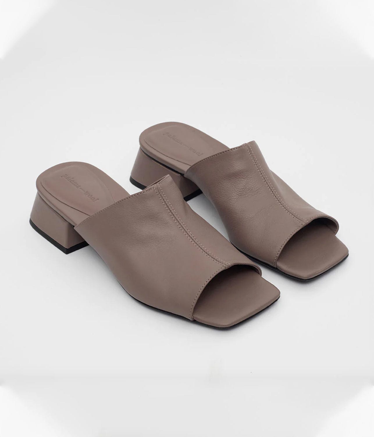 CONSTANZA SLIDES- DARK TAUPE | PALOMA WOOL | PALOMA WOOL CONSTANZA SLIDES- DARK TAUPE