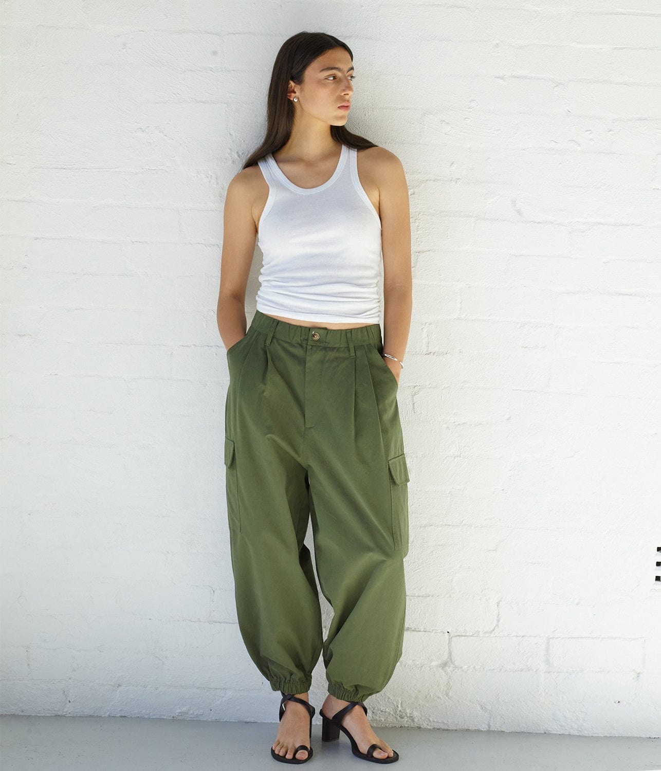 COTTON CANVAS CARGO PANT- KHAKI | BASSIKE | Bassike COTTON CANVAS CARGO PANT- KHAKI