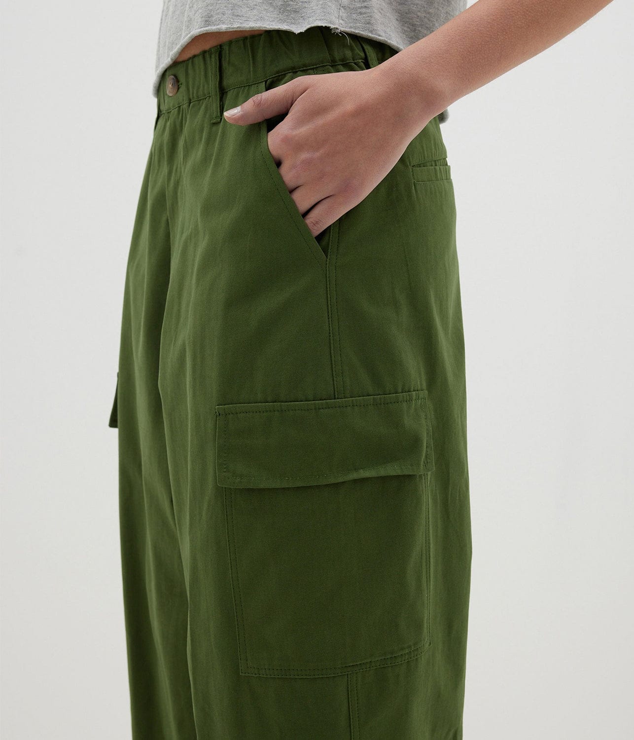 COTTON CANVAS CARGO PANT- KHAKI | BASSIKE | Bassike COTTON CANVAS CARGO PANT- KHAKI