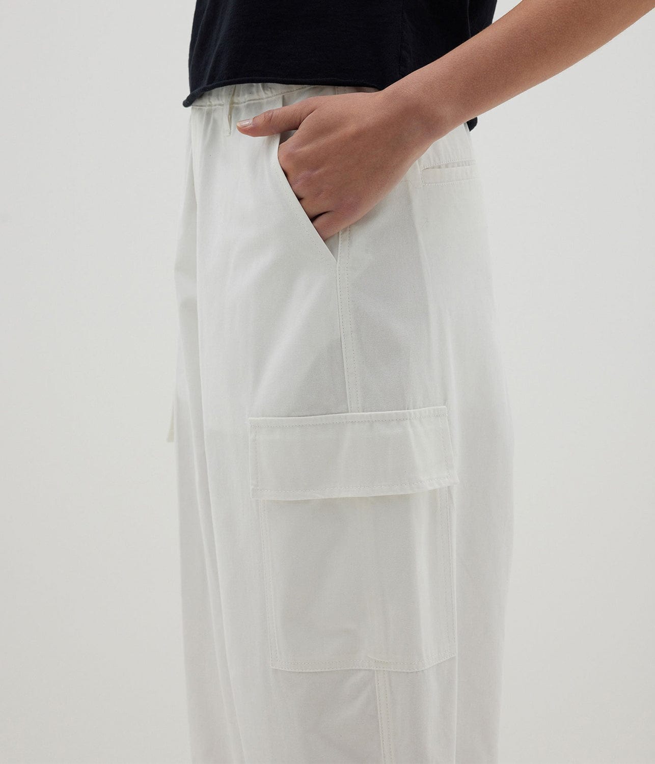 COTTON CANVAS CARGO PANT- WHITE | BASSIKE | BASSIKE COTTON CANVAS CARGO PANT- WHITE