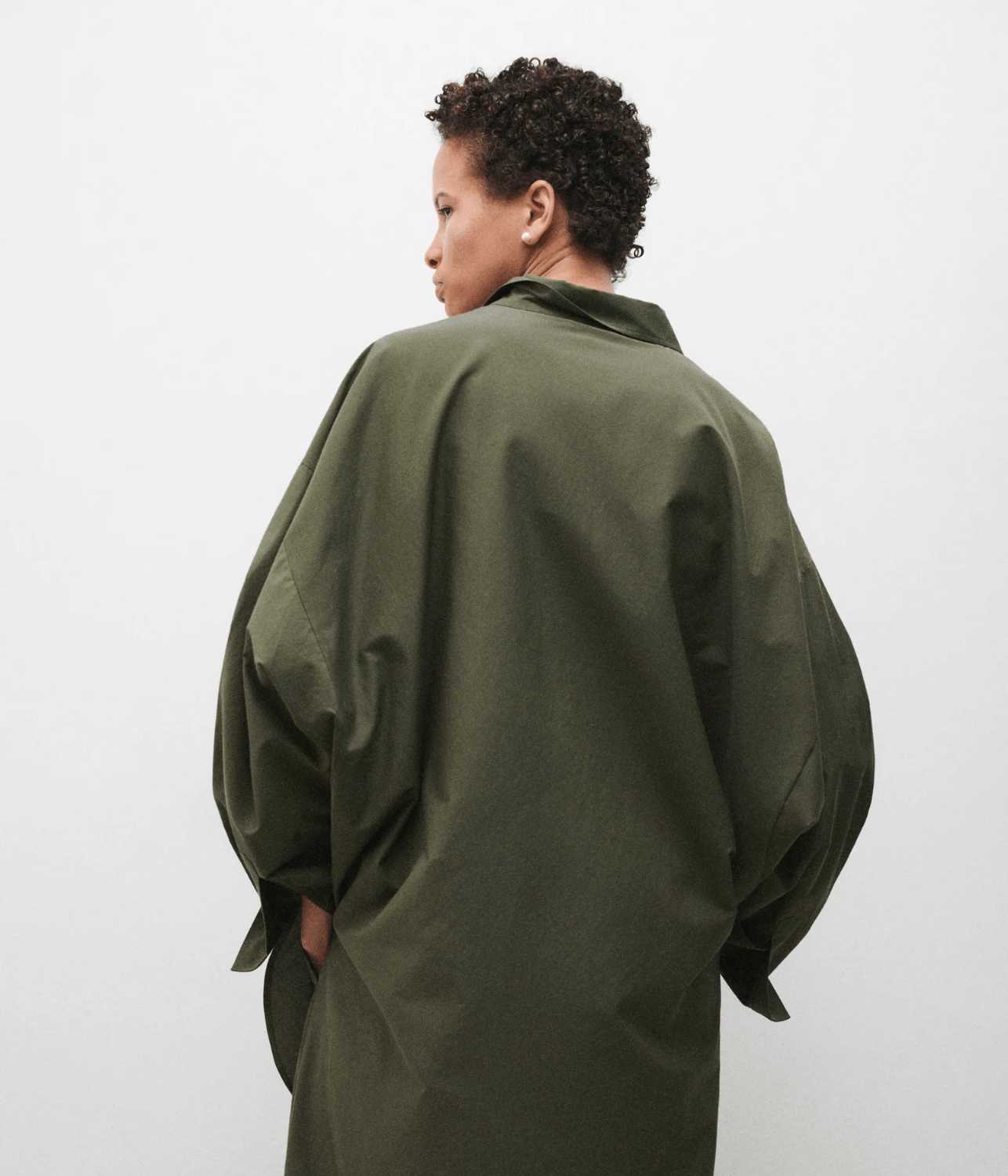 COTTON SILK ROUND SHIRT PINE | SILK LAUNDRY SILK LAUNDRY COTTON SILK ROUND SHIRT PINE