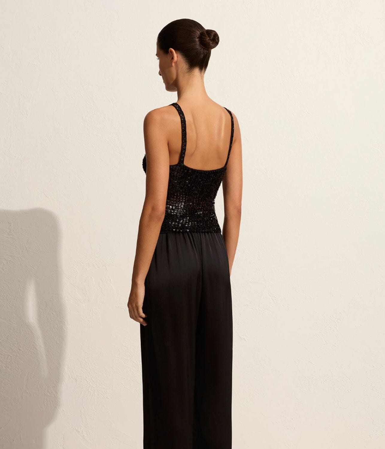 CROCHET SEQUINS TANK- BLACK | MATTEAU | MATTEAU CROCHET SEQUINS TANK- BLACK