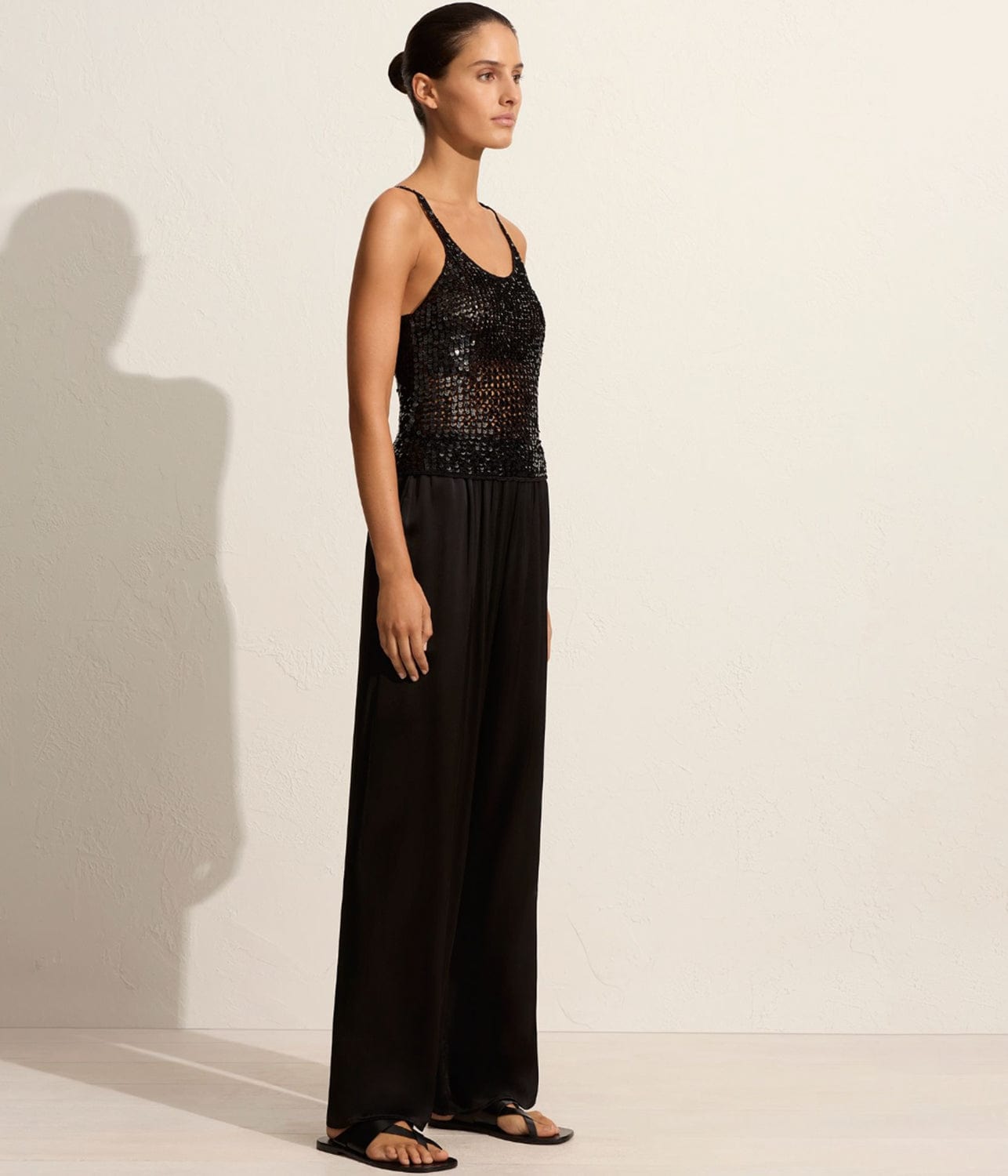 CROCHET SEQUINS TANK- BLACK | MATTEAU | MATTEAU CROCHET SEQUINS TANK- BLACK