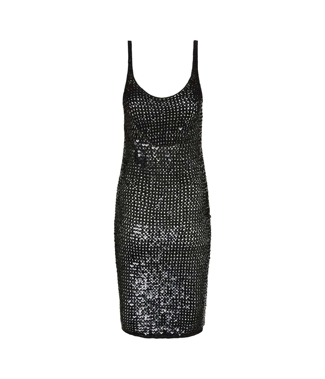 CROCHET SEQUINS TANK DRESS- BLACK | MATTEAU | MATTEAU CROCHET SEQUINS TANK DRESS- BLACK