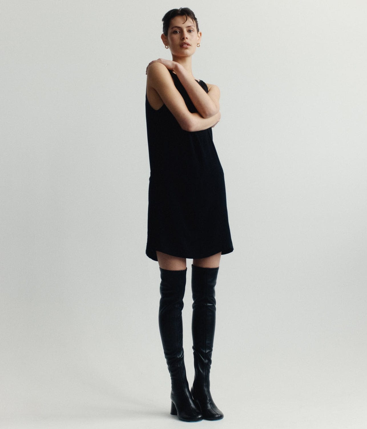 CROSSOVER MINI DRESS-BLACK | MATIN | MATIN CROSSOVER MINI DRESS-BLACK
