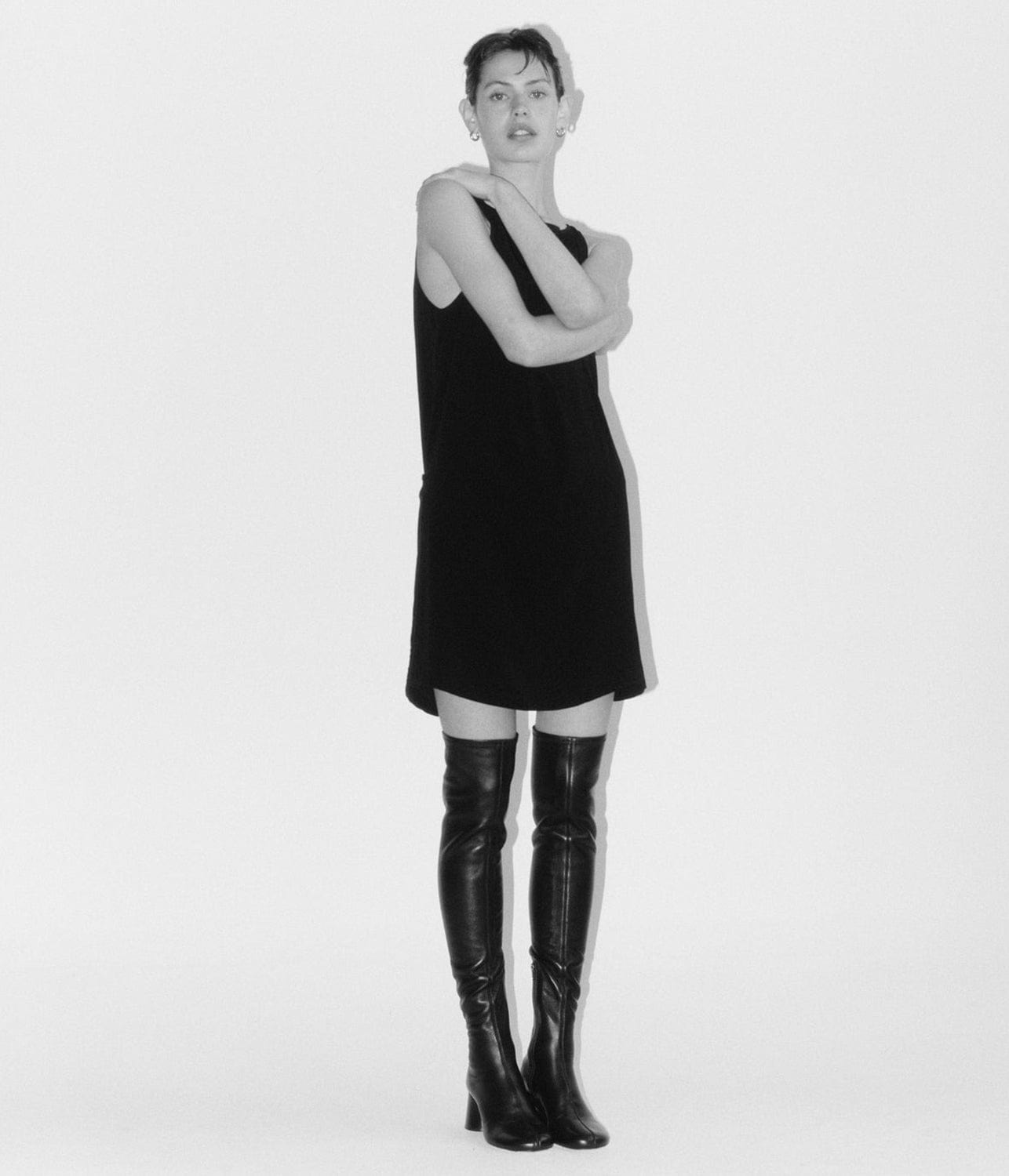 CROSSOVER MINI DRESS-BLACK | MATIN | MATIN CROSSOVER MINI DRESS-BLACK