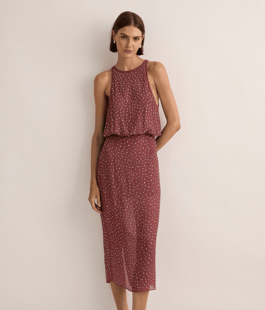 CRYSTAL EMBELLISHED SKIRT | PLUM | SJC MADE FOR TRAVEL SJC MADE FOR TRAVEL CRYSTAL EMBELLISHED SKIRT | PLUM