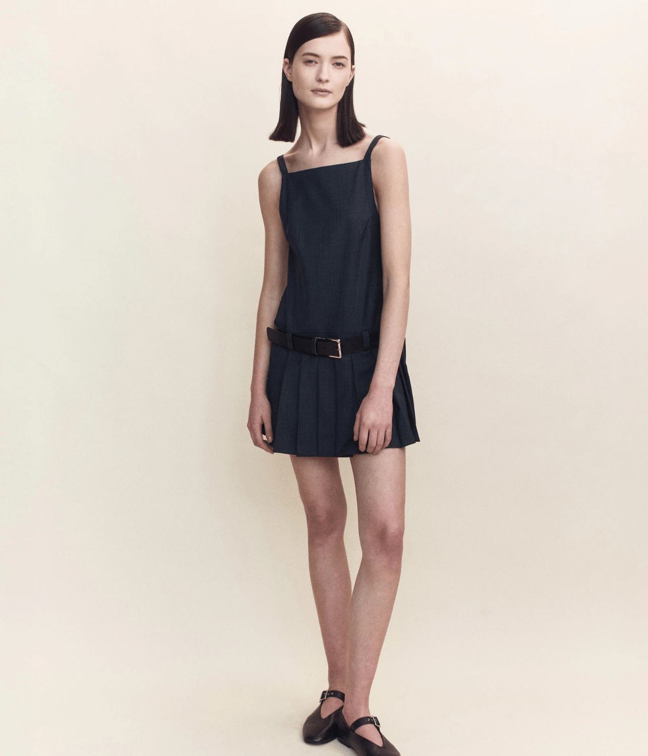 DANA WOOL CHECK MINI DRESS | COURTNEY ZHENG COURTNEY ZHENG DANA WOOL CHECK MINI DRESS