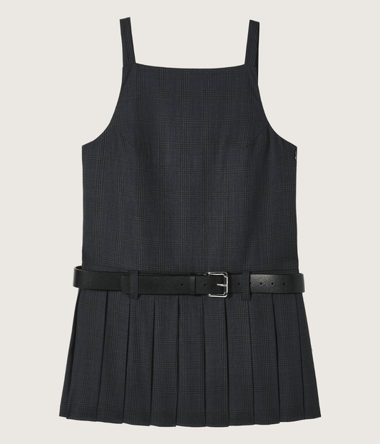 DANA WOOL CHECK MINI DRESS | COURTNEY ZHENG COURTNEY ZHENG DANA WOOL CHECK MINI DRESS