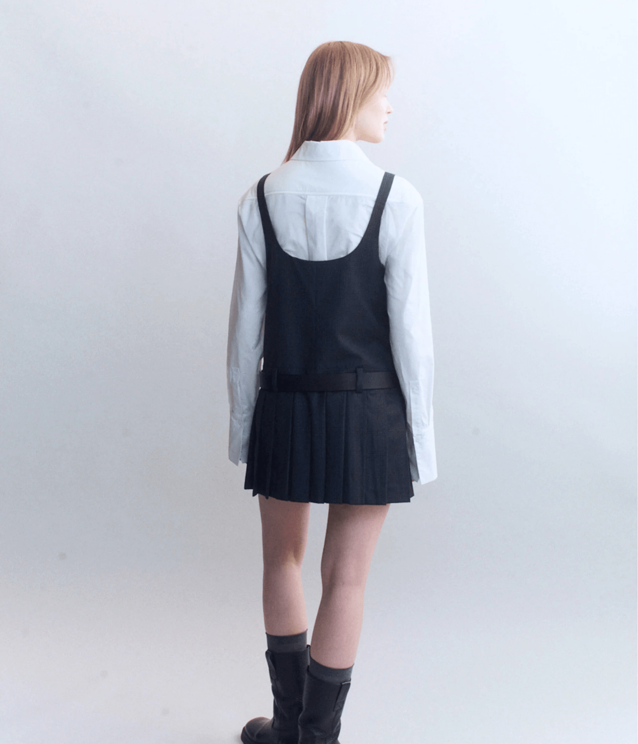 DANA WOOL CHECK MINI DRESS | COURTNEY ZHENG COURTNEY ZHENG DANA WOOL CHECK MINI DRESS