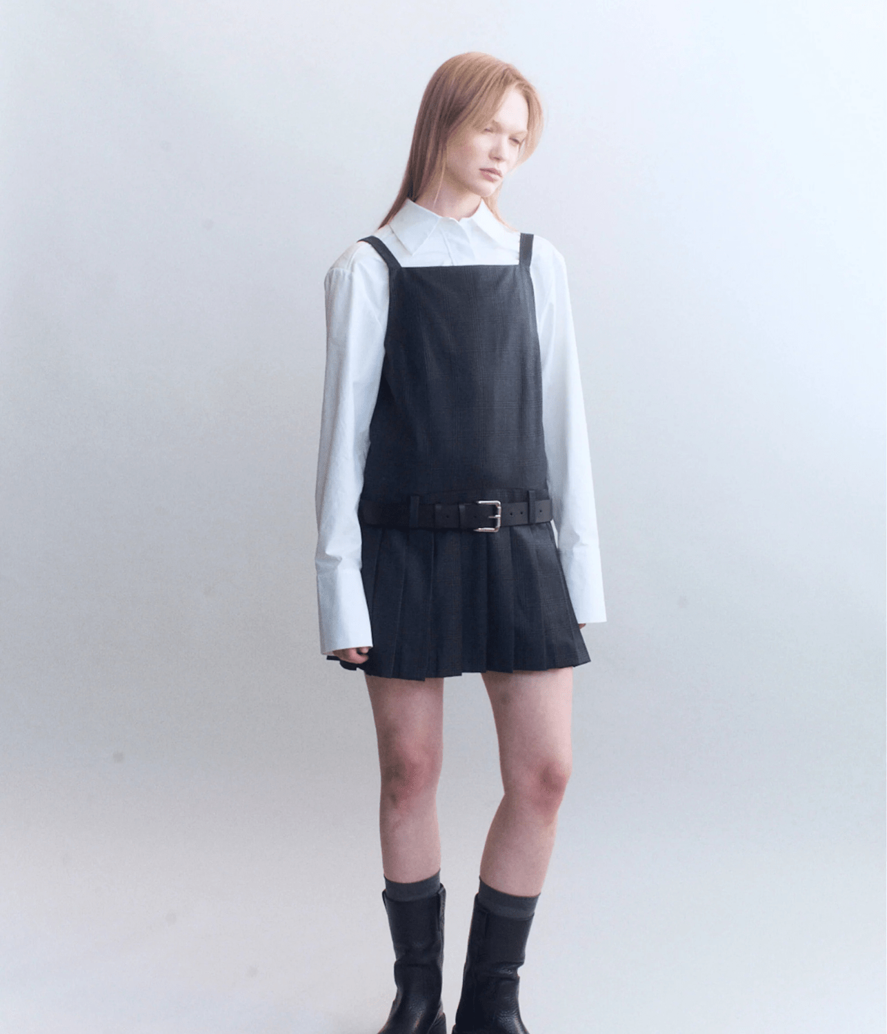 DANA WOOL CHECK MINI DRESS | COURTNEY ZHENG COURTNEY ZHENG DANA WOOL CHECK MINI DRESS