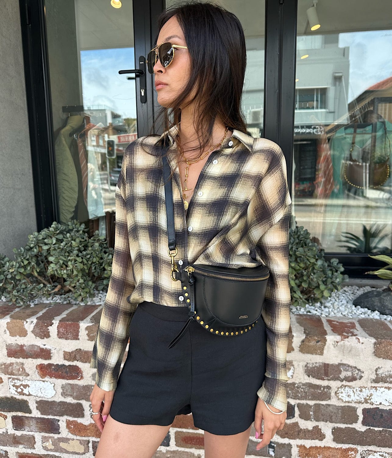 DART DETAIL SHIRT- CHECK MATIN DART DETAIL SHIRT- CHECK