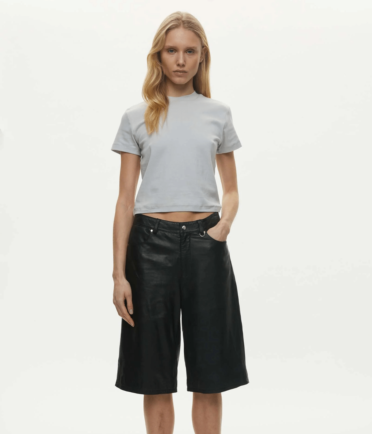 DEEP LEATHER SHORTS | OVAL SQUARE OVAL SQUARE DEEP LEATHER SHORTS