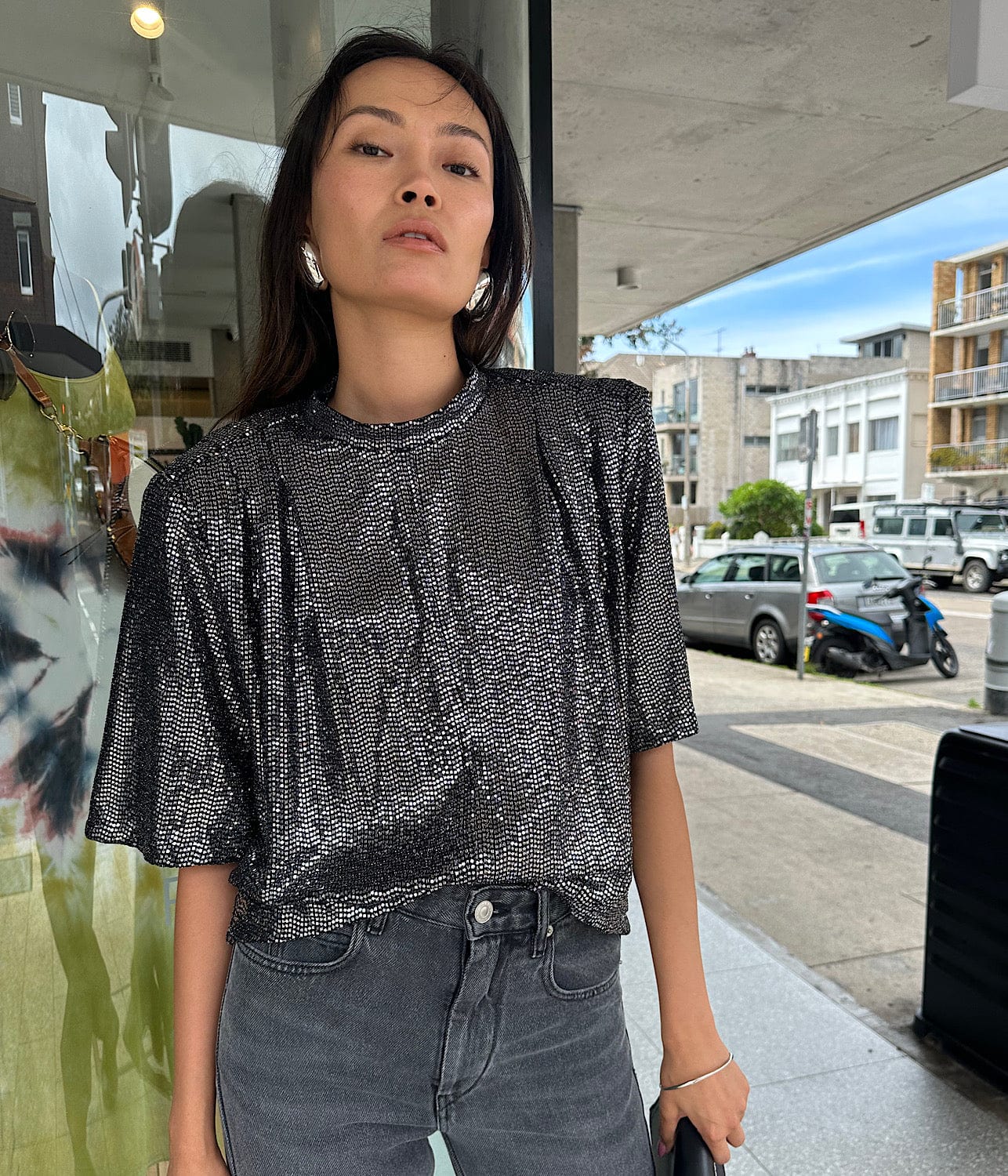 DELFI TOP- SILVER | ISABEL MARANT | ISABEL MARANT DELFI TOP- SILVER