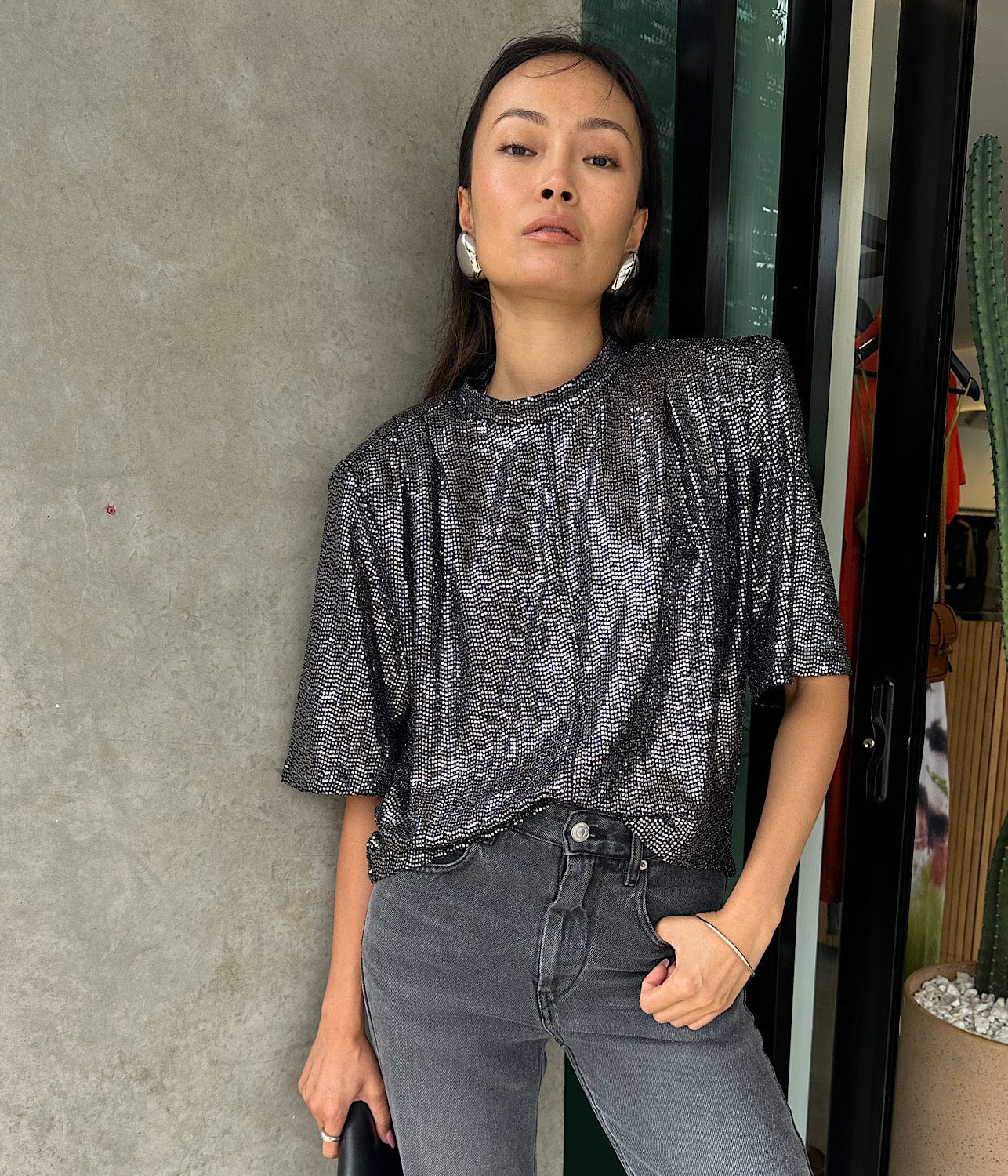 DELFI TOP- SILVER | ISABEL MARANT | ISABEL MARANT DELFI TOP- SILVER
