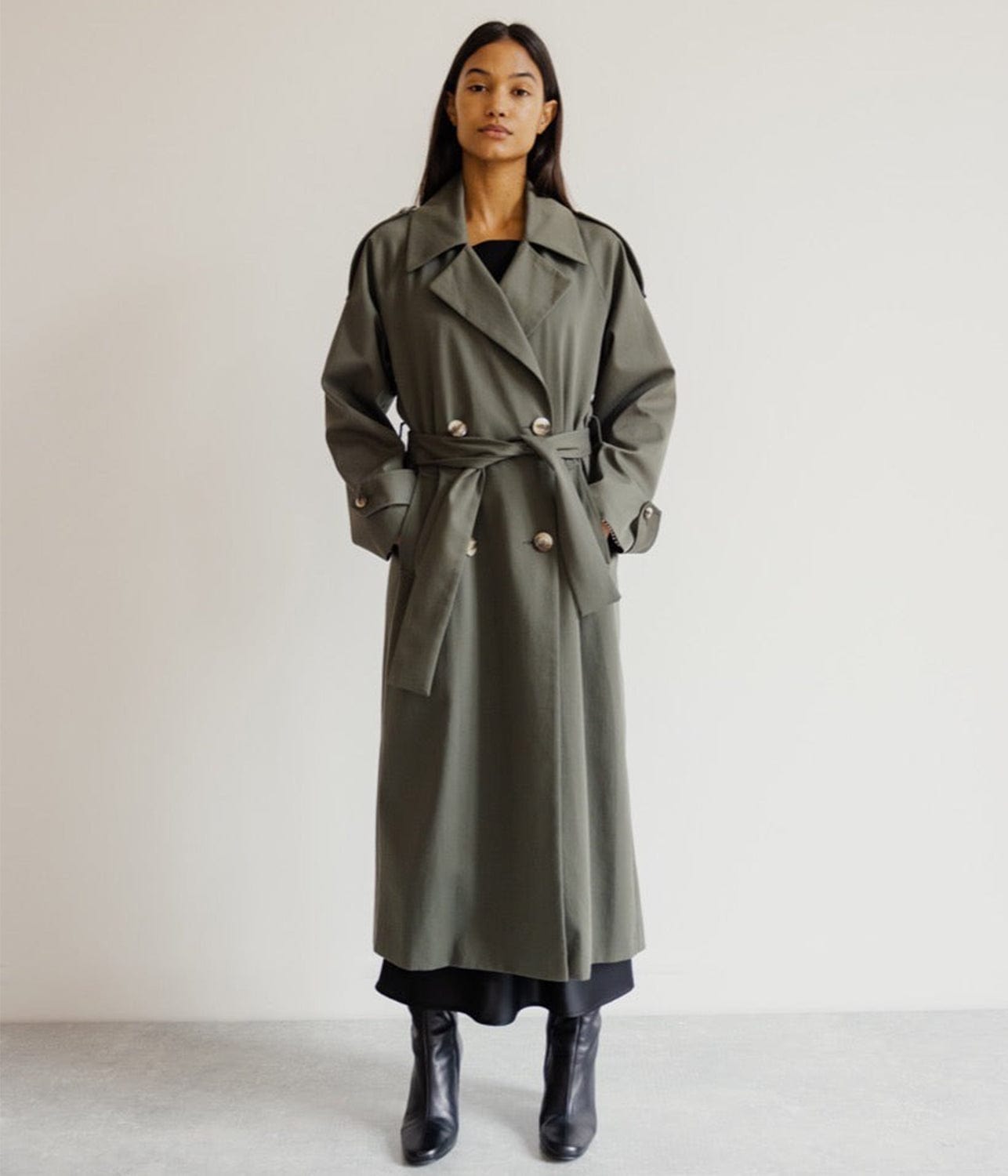 DOROTHEE TRENCH COAT- GREEN | MUSIER PARIS | MUSIER PARIS DOROTHEE TRENCH COAT- GREEN
