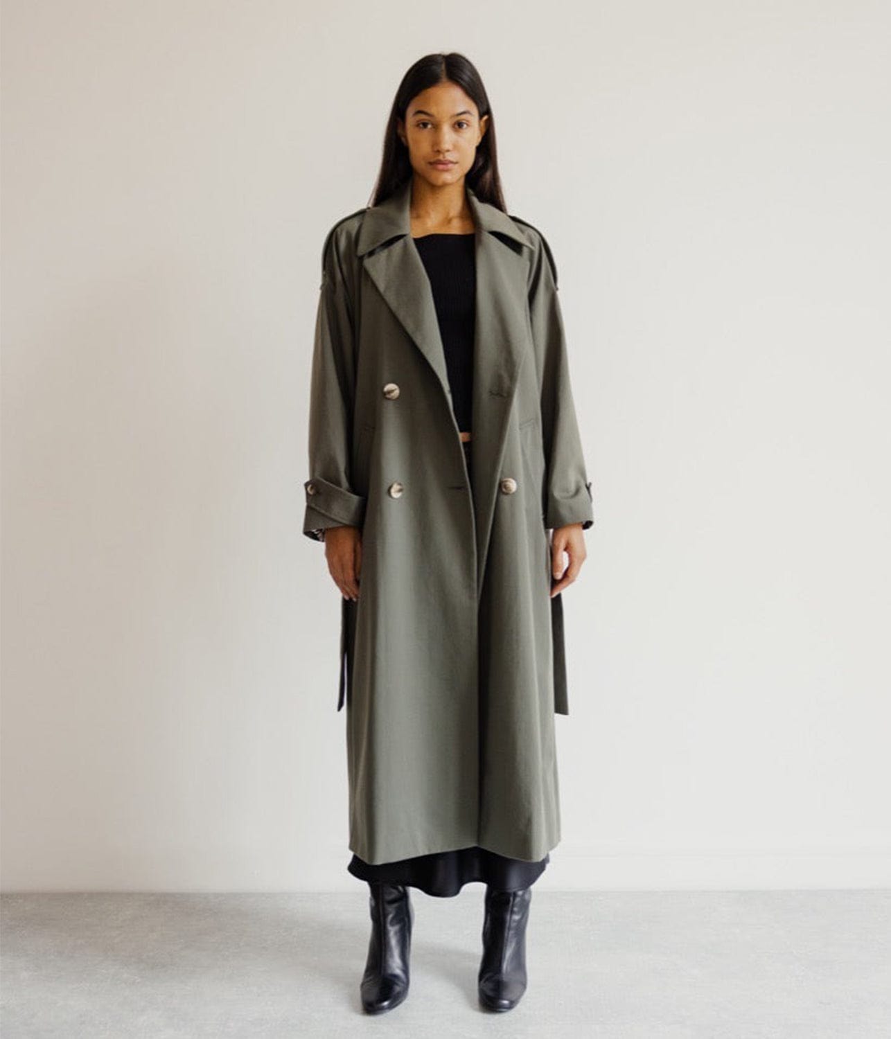 DOROTHEE TRENCH COAT- GREEN | MUSIER PARIS | MUSIER PARIS DOROTHEE TRENCH COAT- GREEN