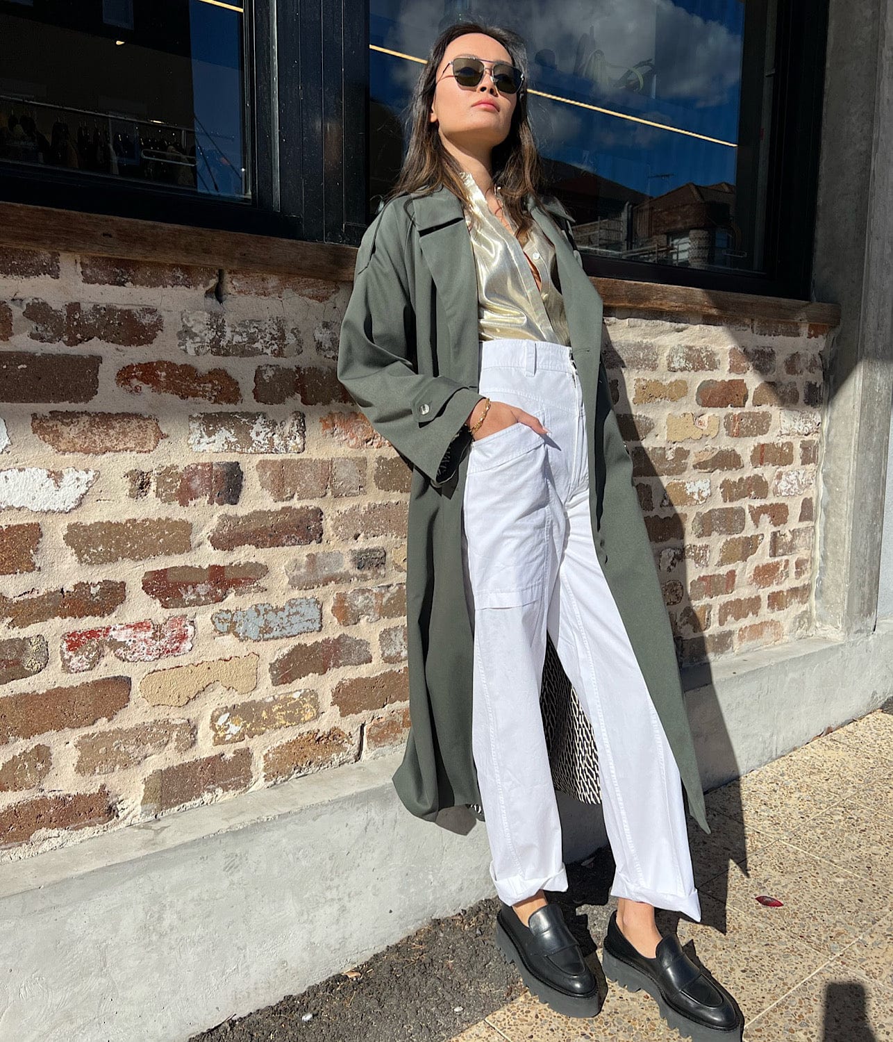 DOROTHEE TRENCH COAT- GREEN | MUSIER PARIS | MUSIER PARIS DOROTHEE TRENCH COAT- GREEN
