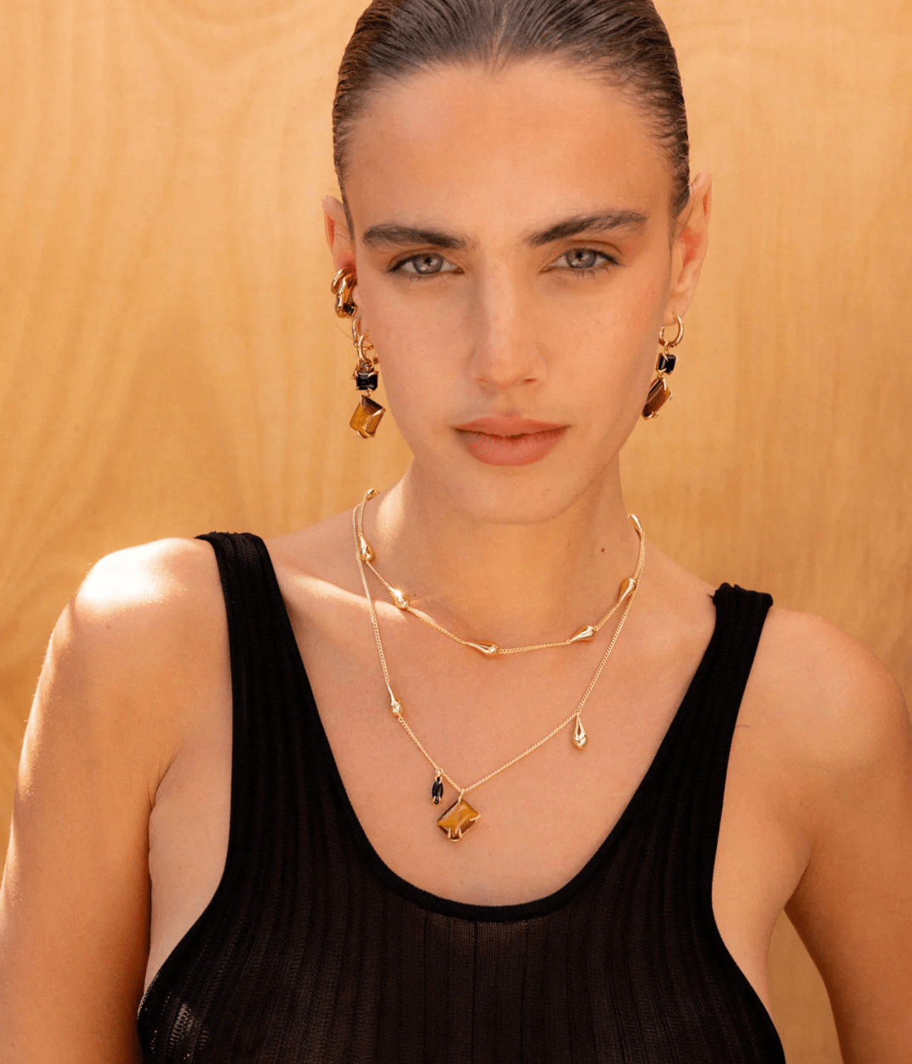 DOUBLE DROP CLAW EARRINGS | BRASS F+H STUDIOS DOUBLE DROP CLAW EARRINGS | BRASS