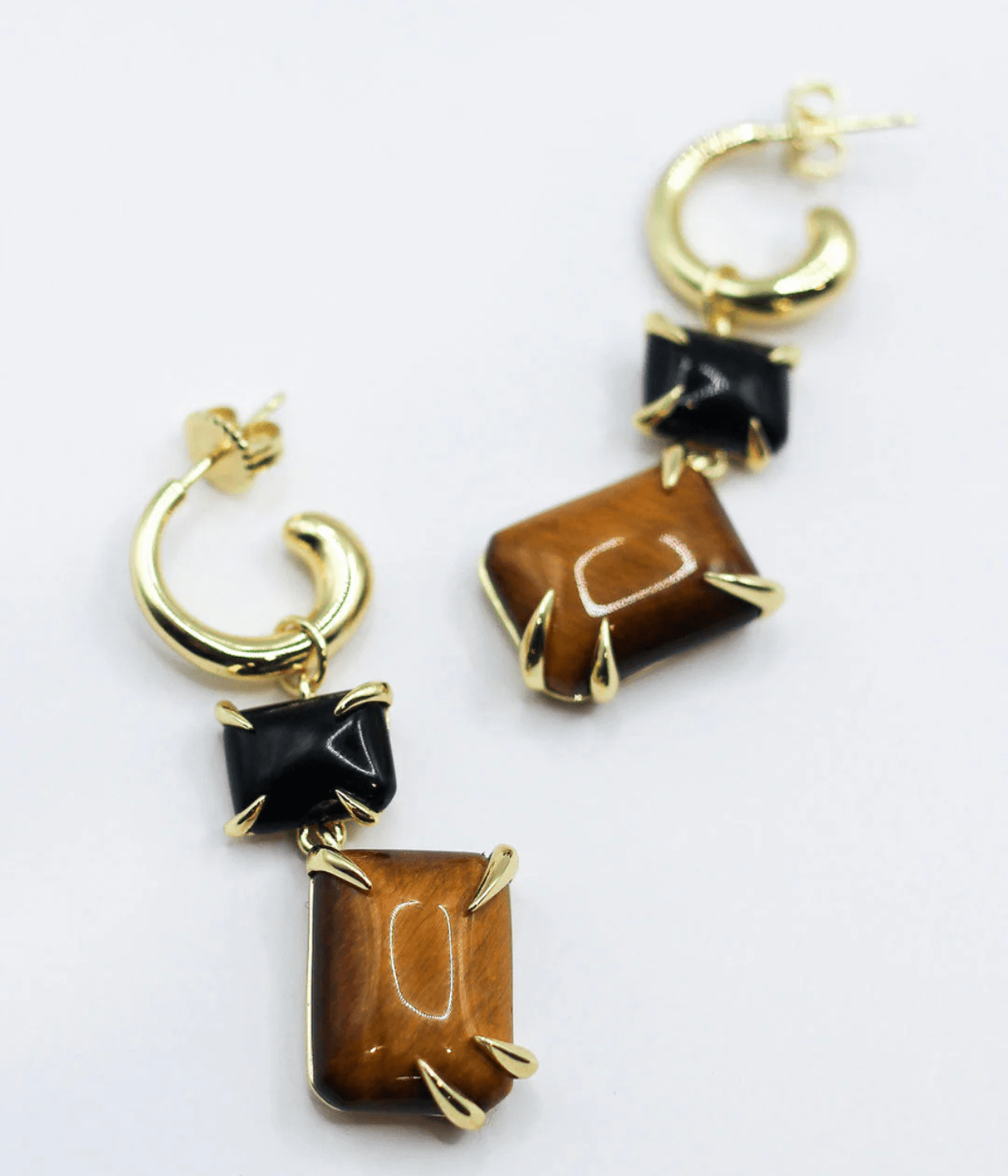 DOUBLE DROP CLAW EARRINGS | BRASS F+H STUDIOS DOUBLE DROP CLAW EARRINGS | BRASS