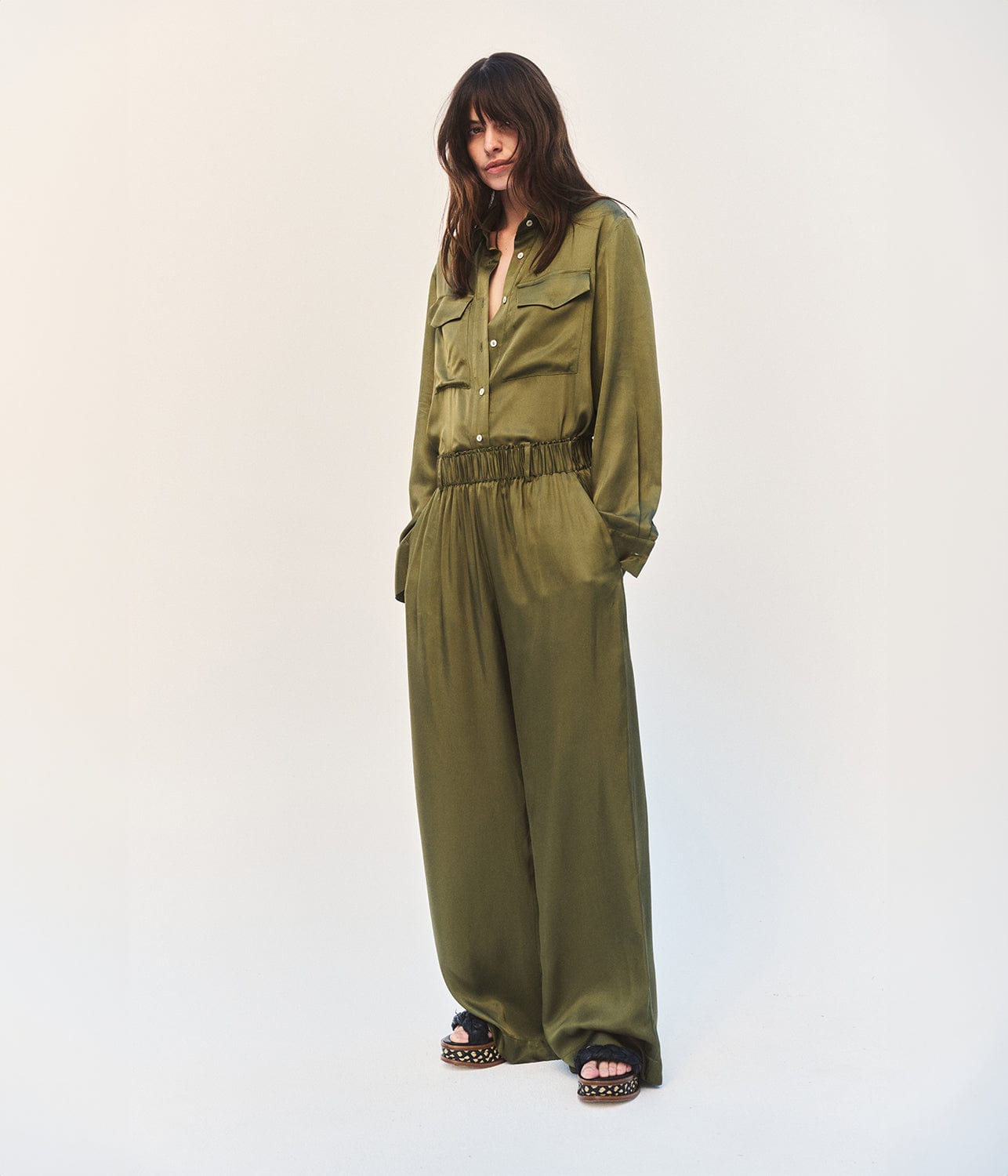 DRAPED PULL ON PANT- KHAKI | MATIN | MATIN DRAPED PULL ON PANT- KHAKI