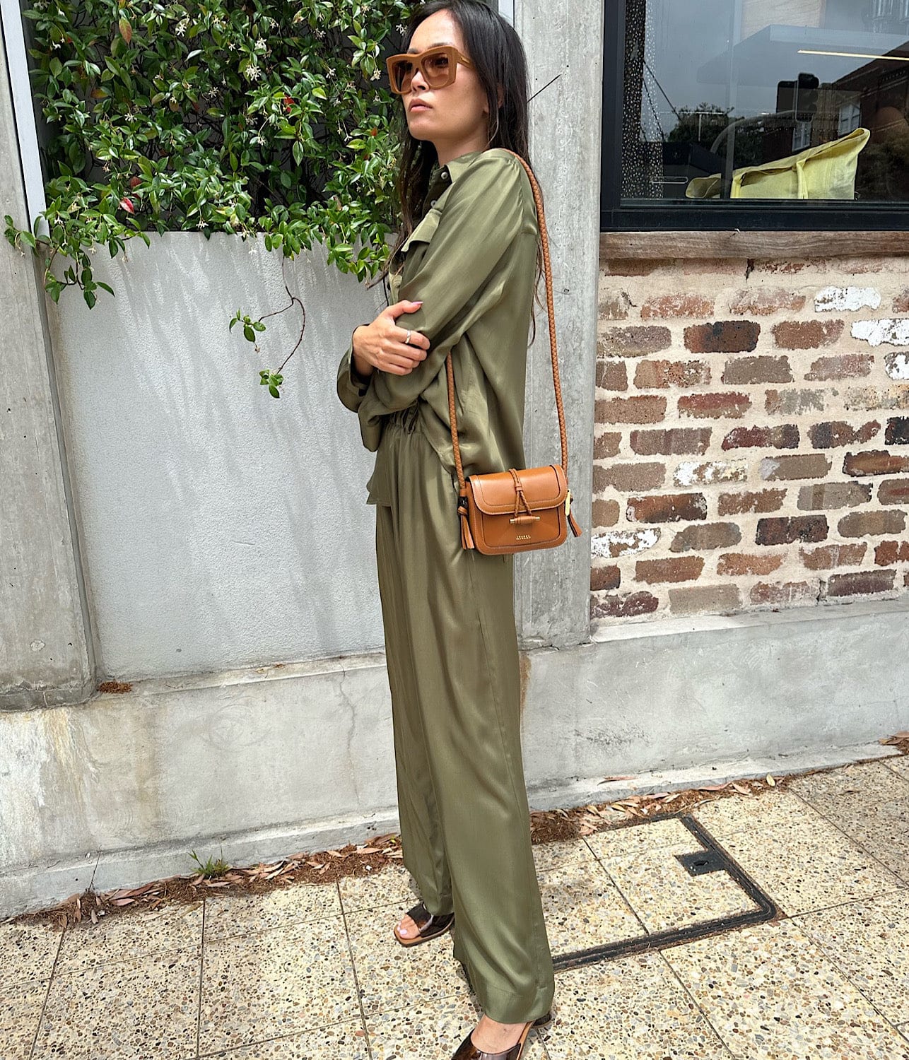 DRAPED PULL ON PANT- KHAKI | MATIN | MATIN DRAPED PULL ON PANT- KHAKI