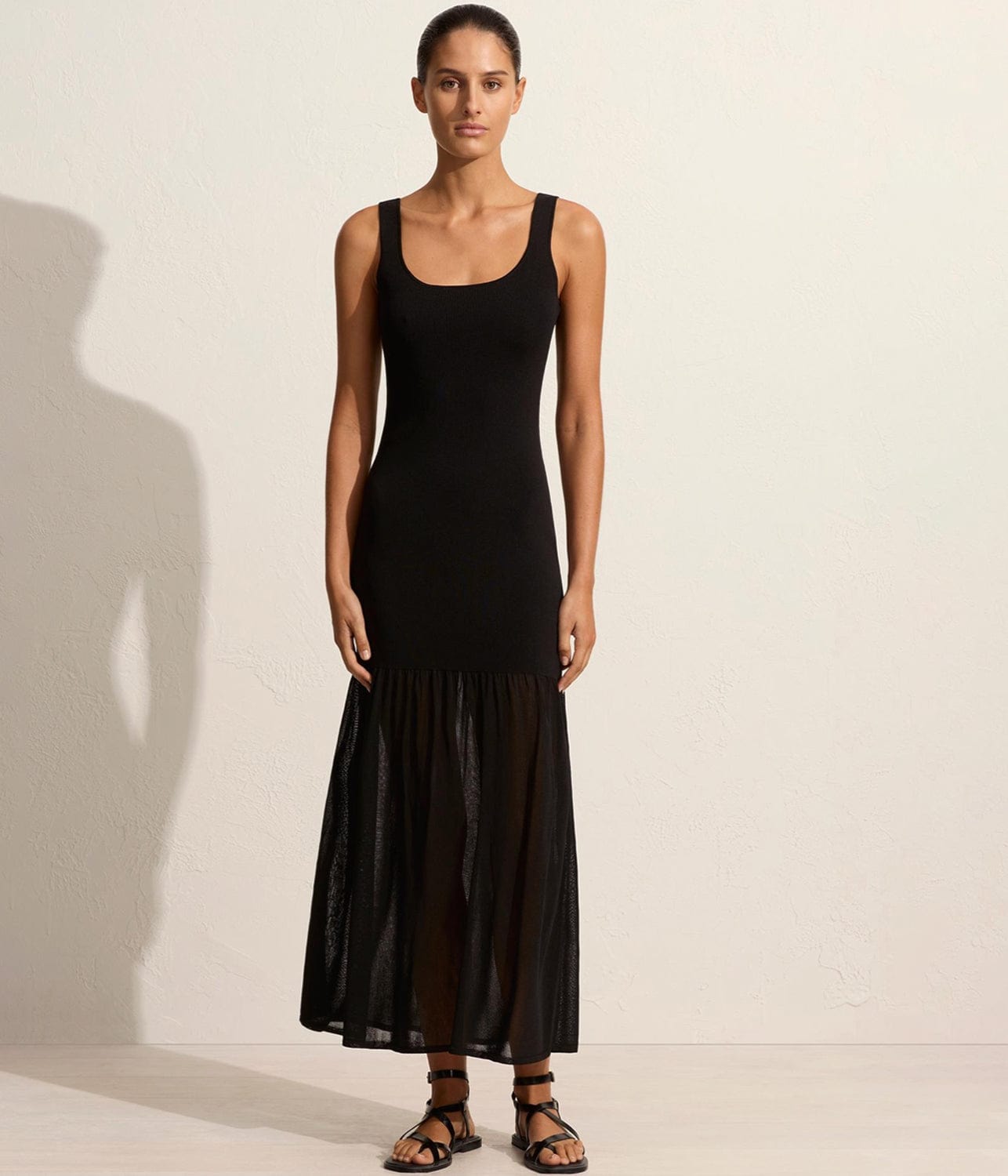 DROP WAIST KNIT DRESS- BLACK | MATTEAU | MATTEAU DROP WAIST KNIT DRESS- BLACK