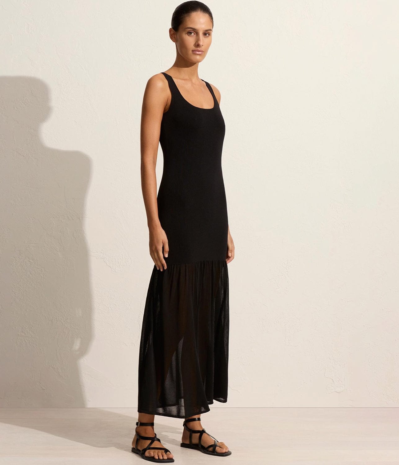 DROP WAIST KNIT DRESS- BLACK | MATTEAU | MATTEAU DROP WAIST KNIT DRESS- BLACK