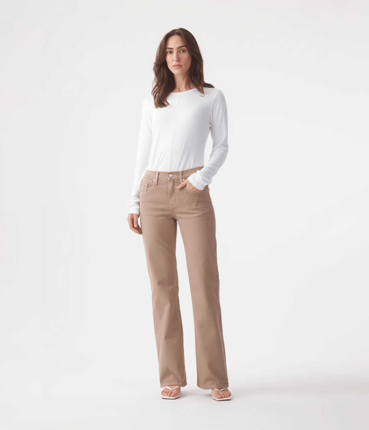 EFFIE MID FLARE JEAN | OUTLAND DENIM | MUSHROOM OUTLAND DENIM EFFIE MID FLARE JEAN