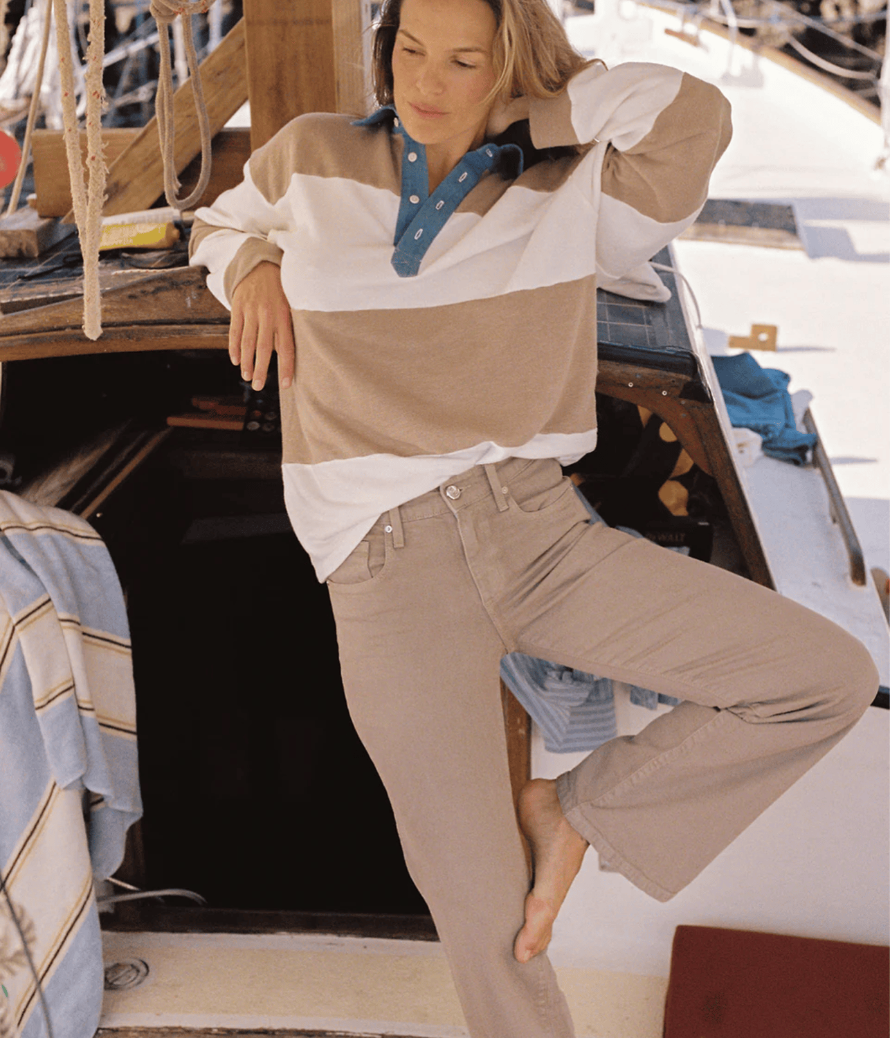 EFFIE MID FLARE JEAN | OUTLAND DENIM | MUSHROOM OUTLAND DENIM EFFIE MID FLARE JEAN