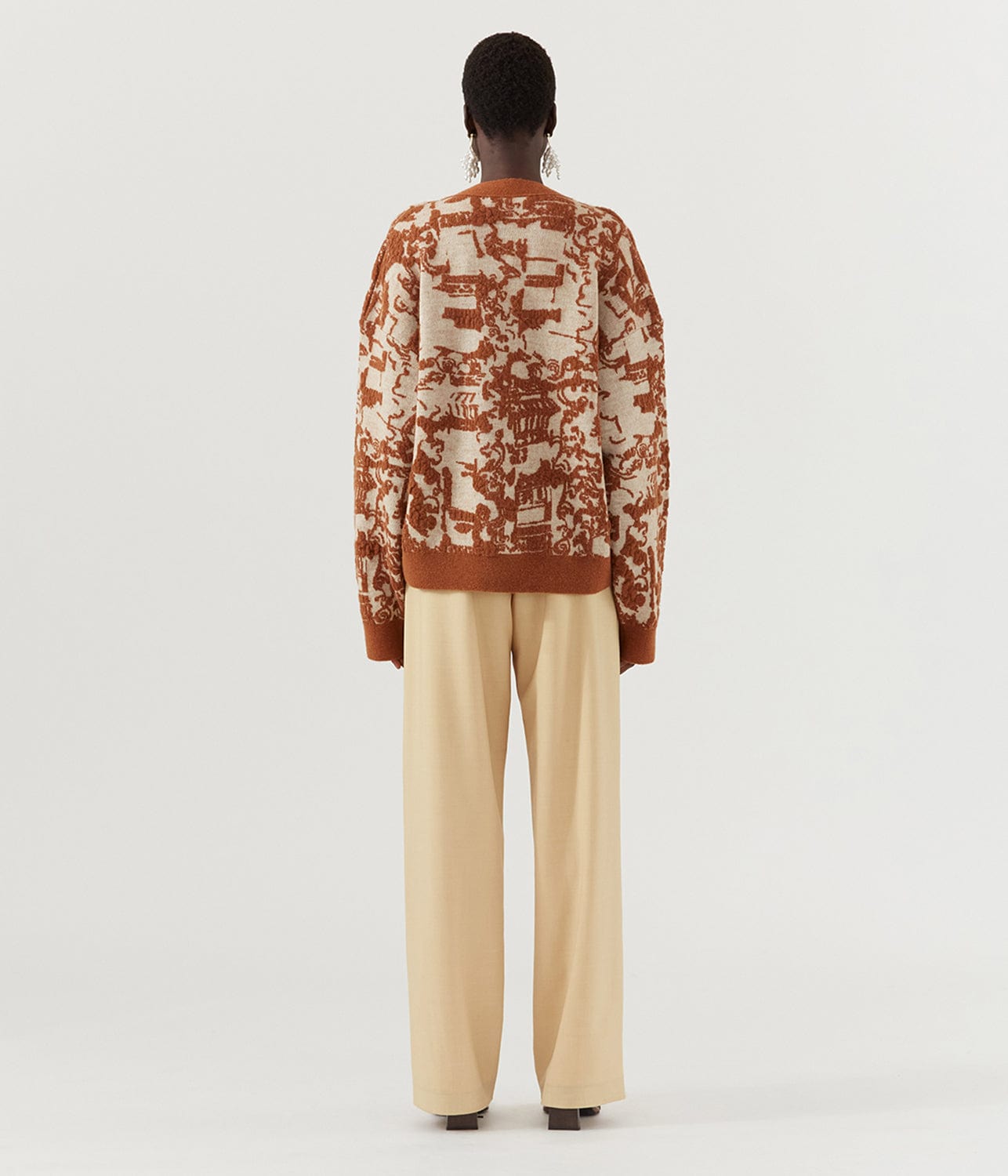 EM JACQUARD CARDIGAN- BROWN | REJINA PYO | REJINA PYO EM JACQUARD CARDIGAN- BROWN