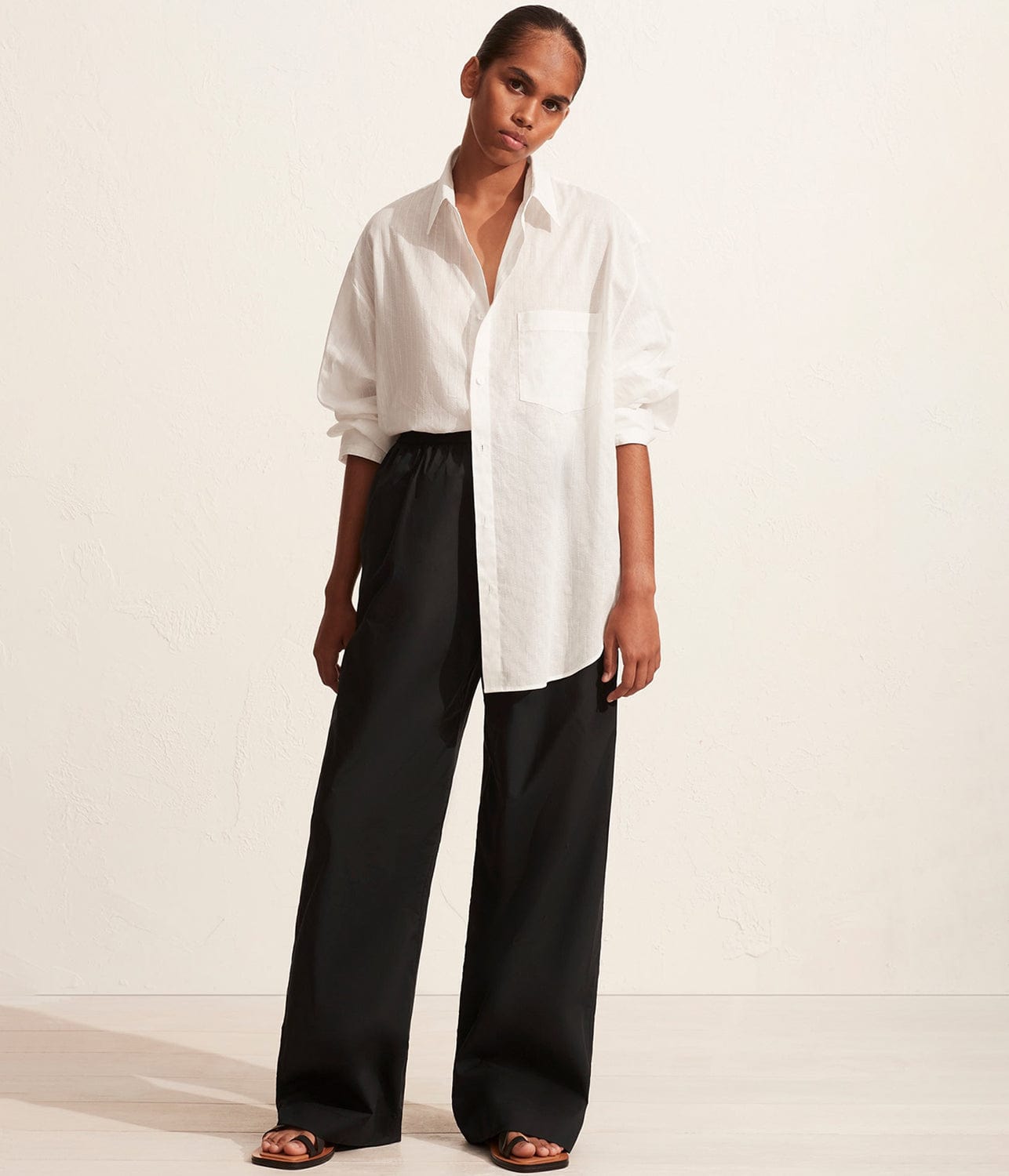 EMBROIDERED OVERSIZED SHIRT- WHITE | MATTEAU | MATTEAU EMBROIDERED OVERSIZED SHIRT- WHITE