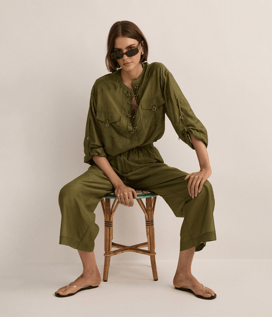 EYELET KAFTAN | SAFARI GREEN | SJC MADE FOR TRAVEL SJC MADE FOR TRAVEL EYELET KAFTAN | SAFARI GREEN